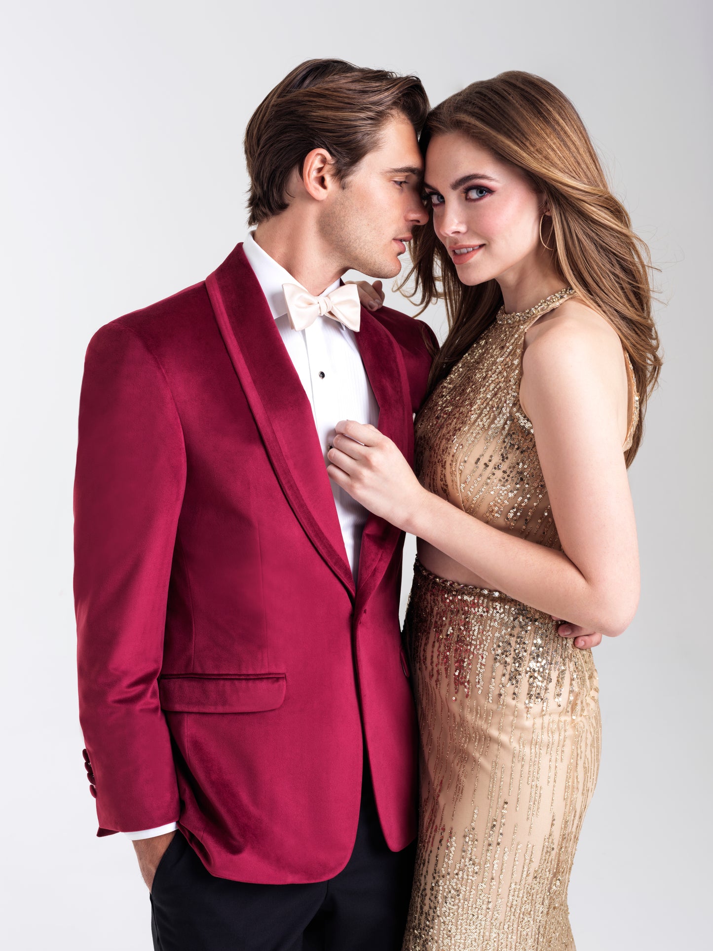Ruby Red Shawl Lapel Jacket