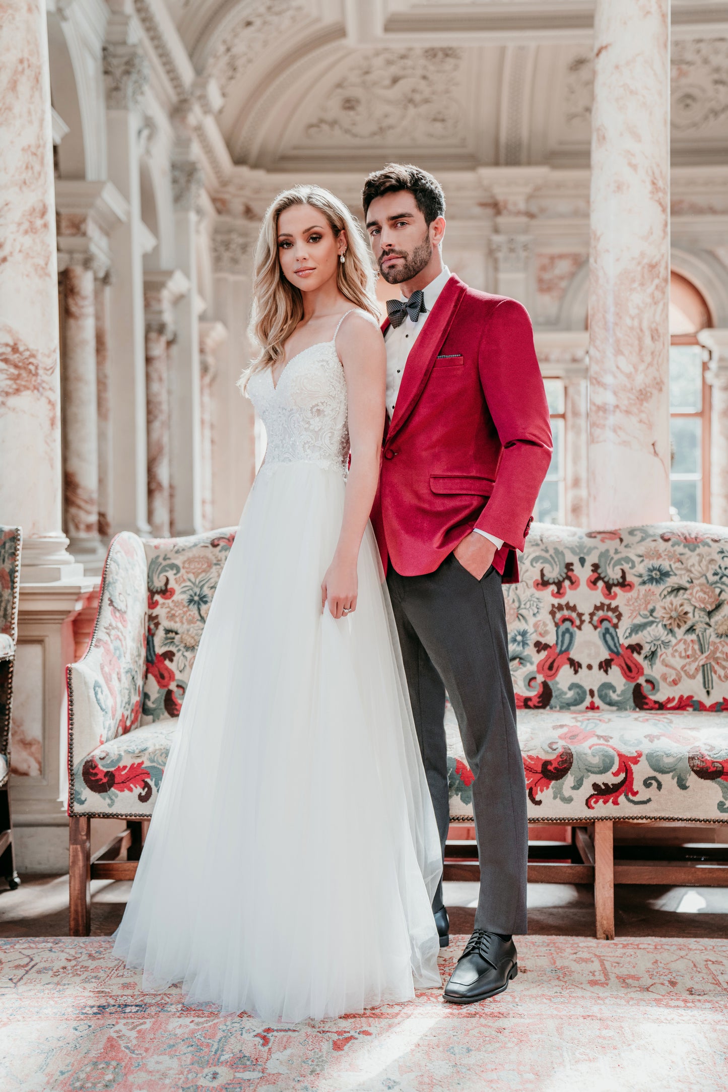 Ruby Red Shawl Lapel Jacket