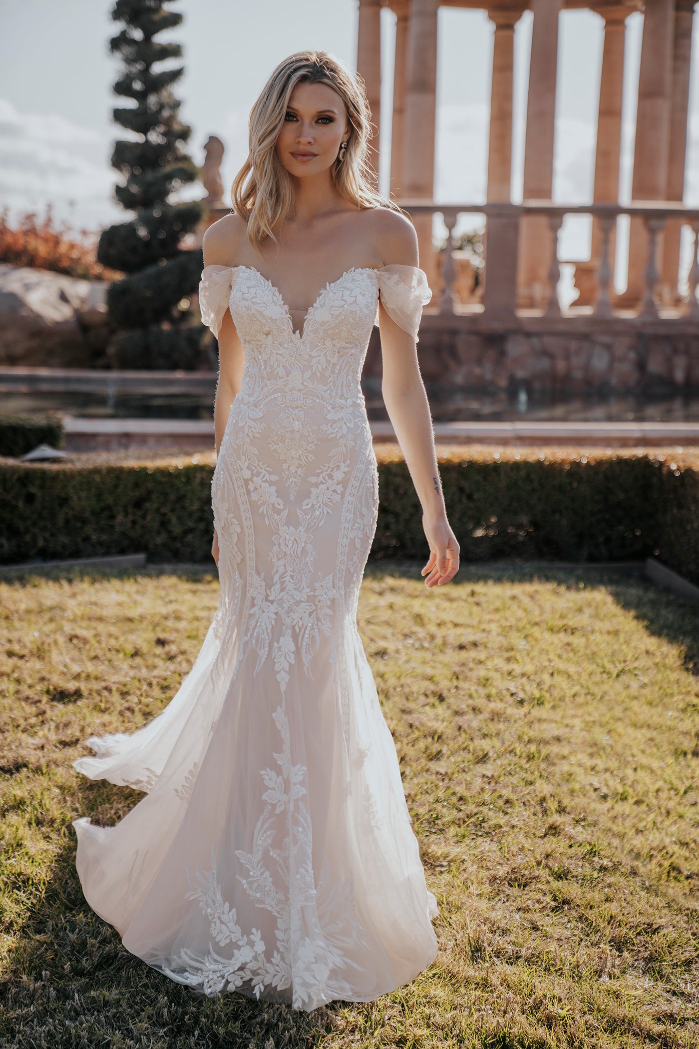 allure bridal lace dress Allure Bridals A1212 Wedding Dress | Beaded Lace Sheath Gown