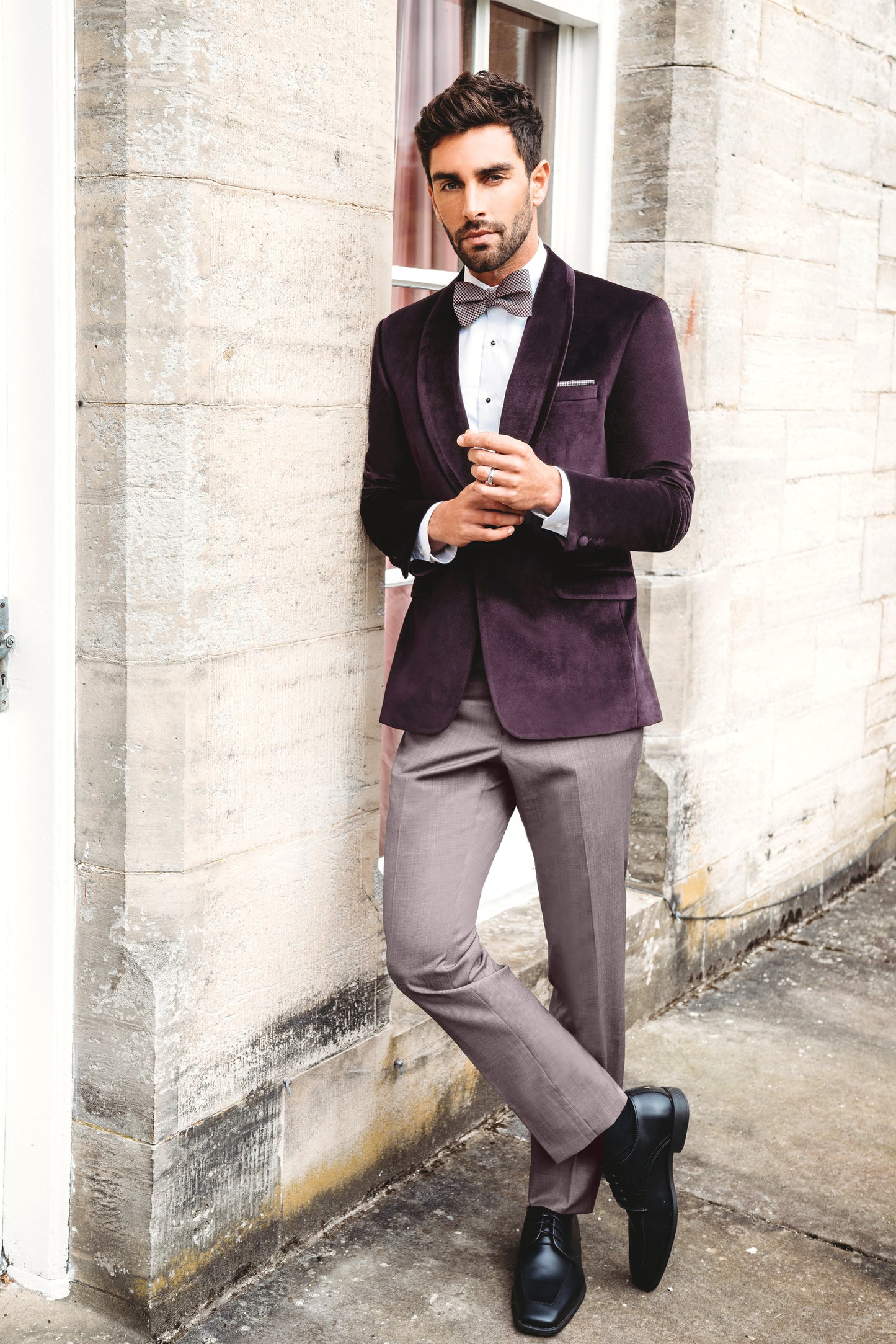 Aubergine Shawl Lapel Jacket