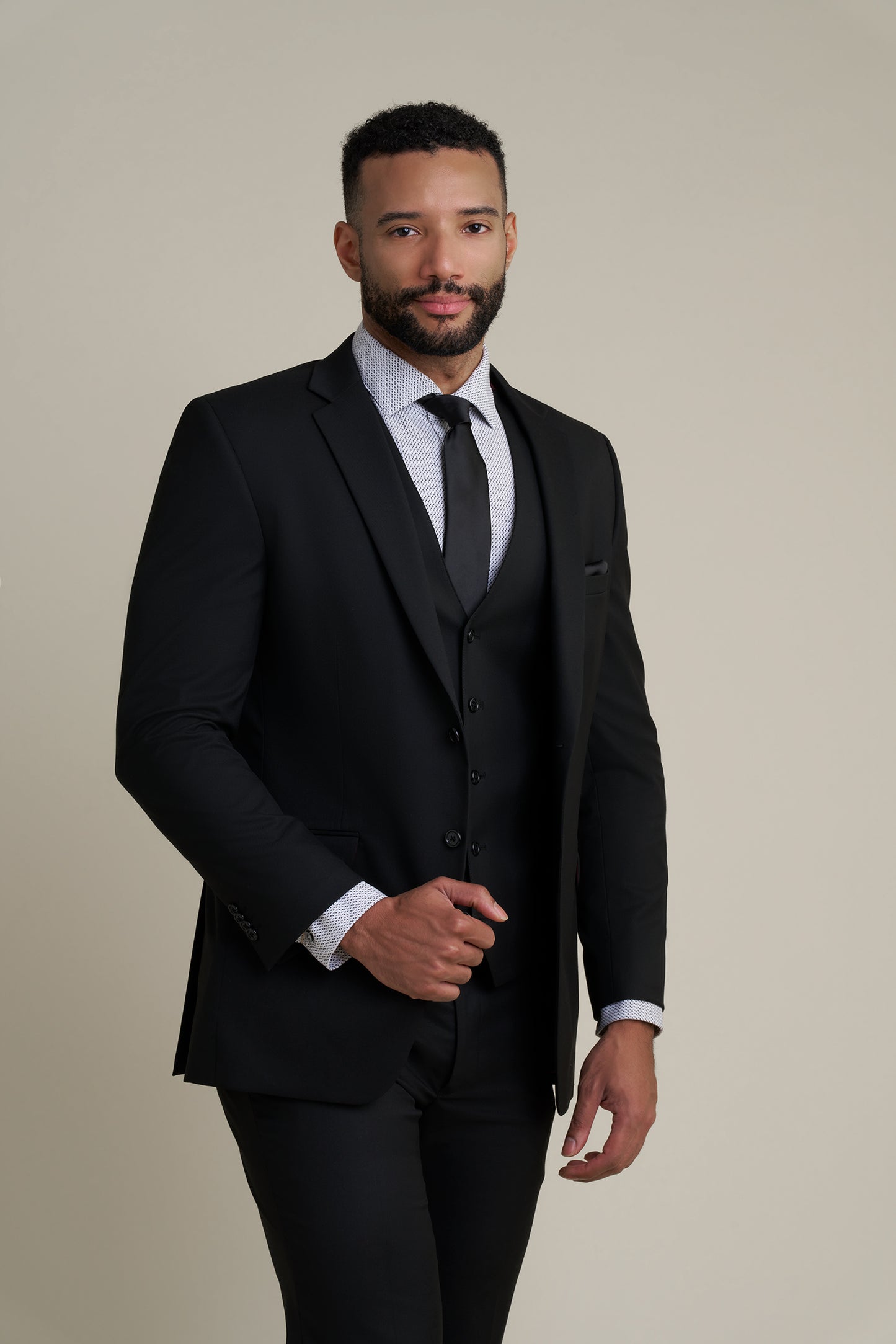 Black Notch Lapel Suit