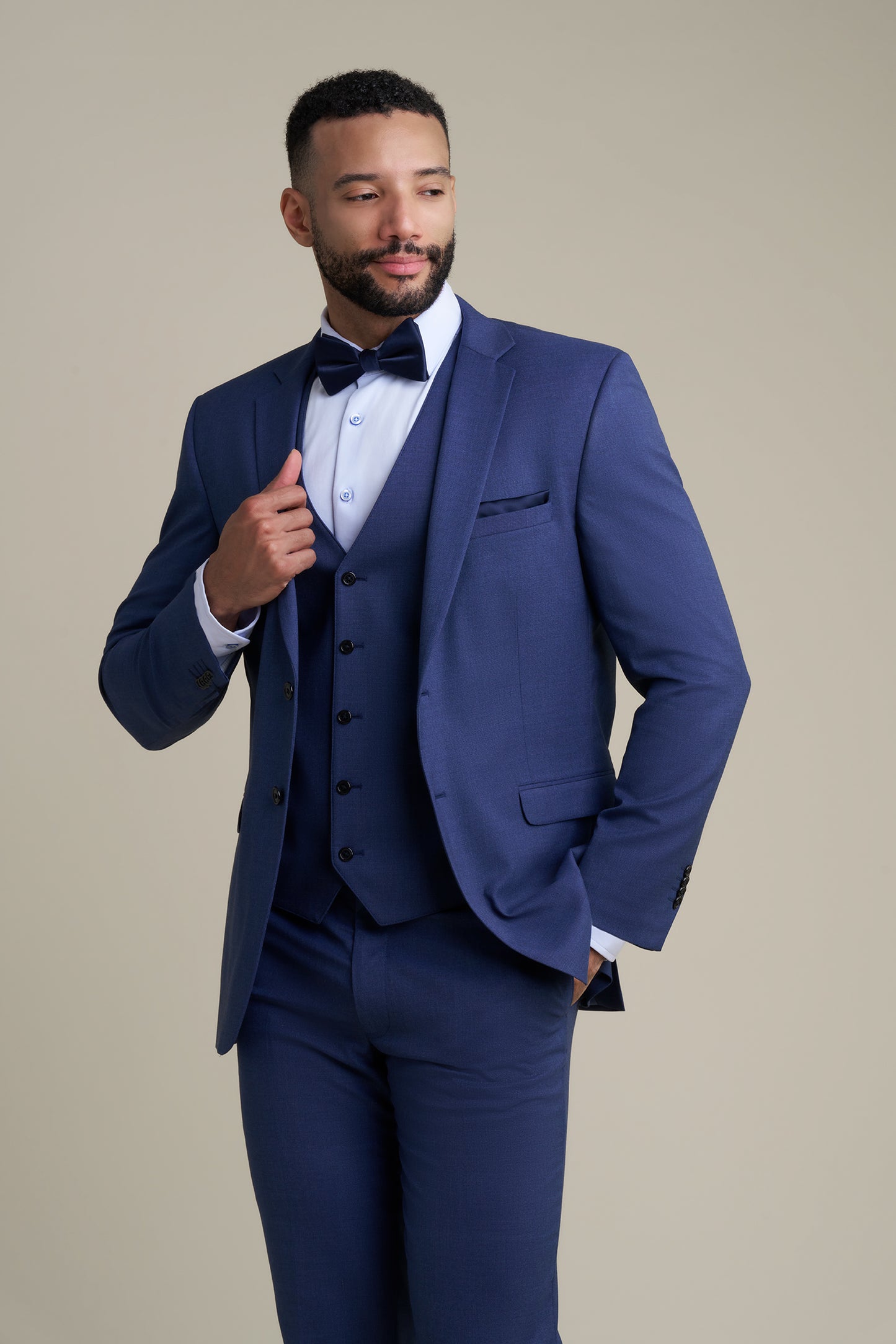 Blue Notch Lapel Suit