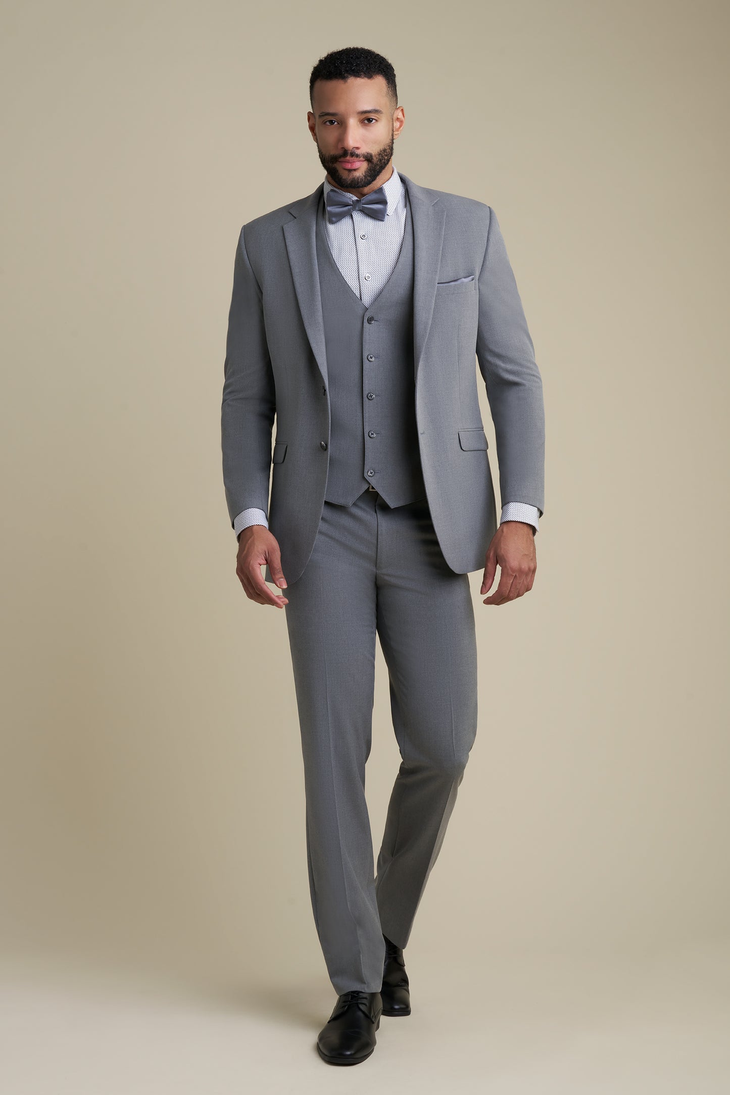 Medium Gray Notch Lapel Suit