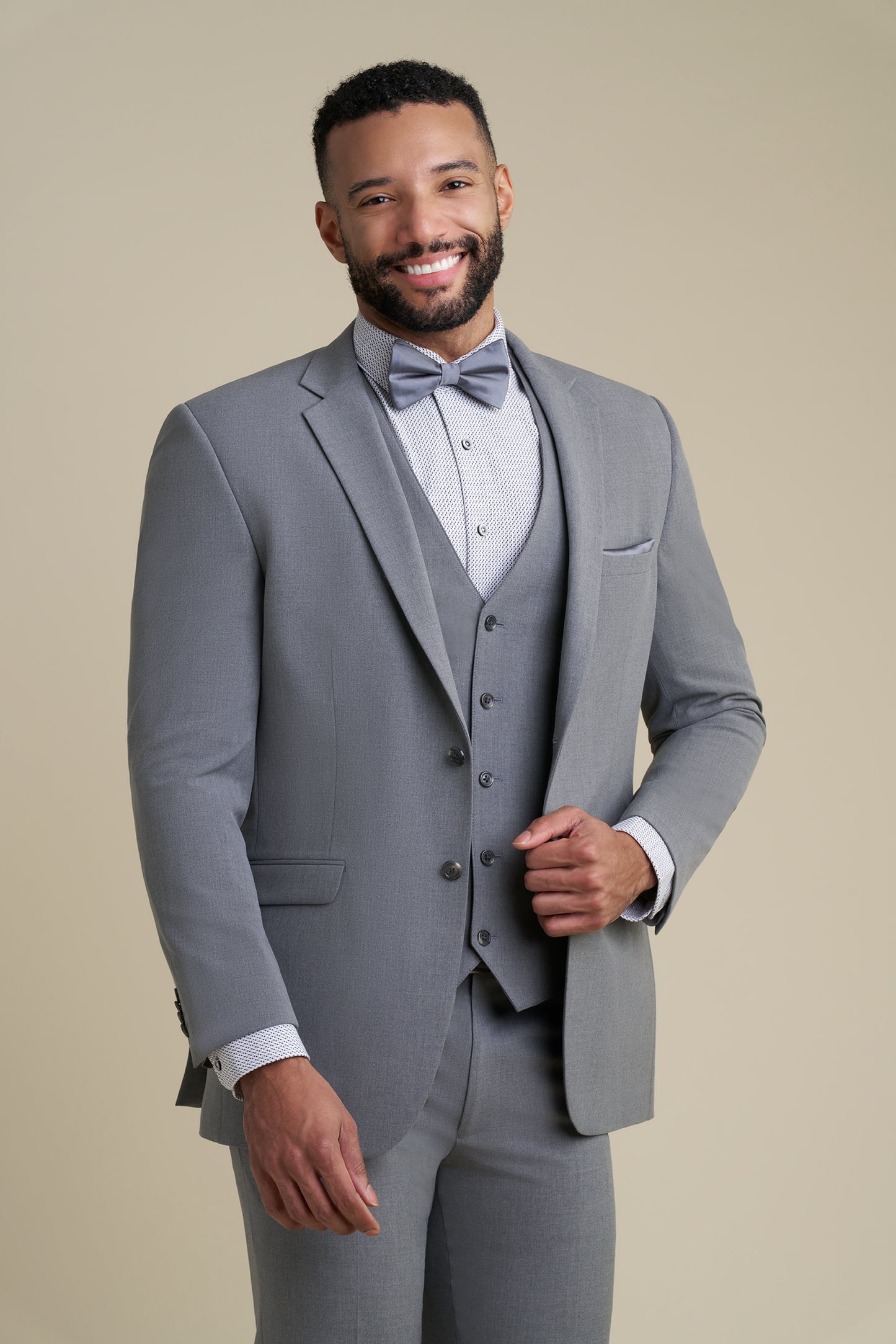 Medium Gray Notch Lapel Suit