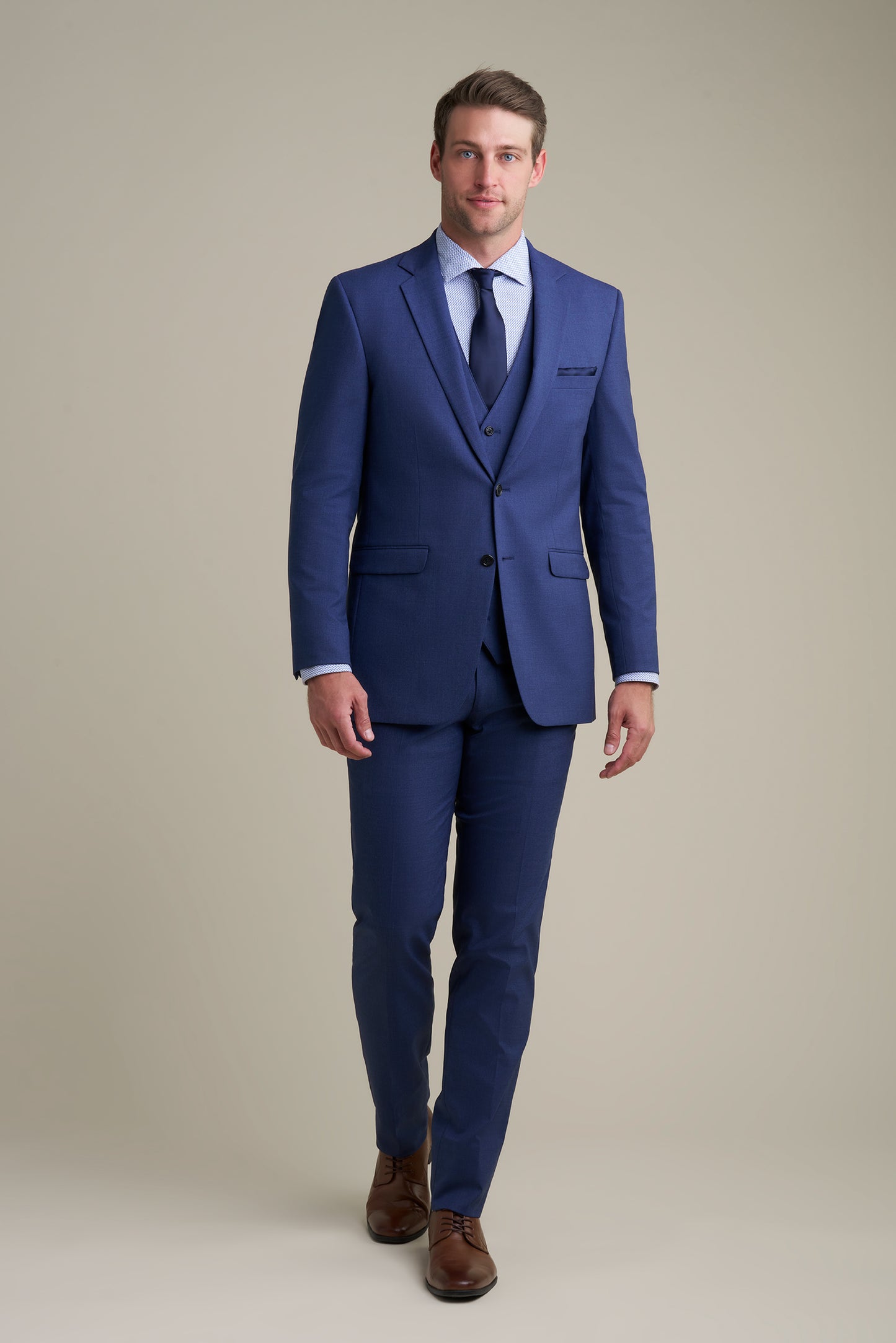 Blue Notch Lapel Suit