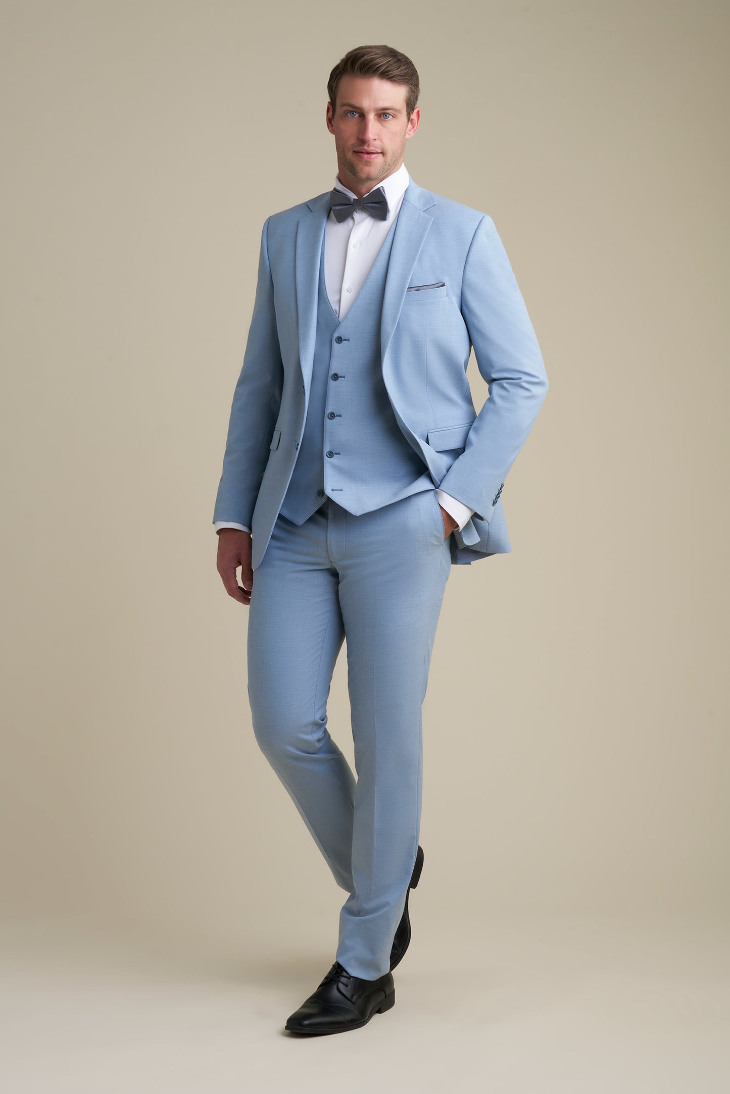 Light Blue Notch Lapel Suit