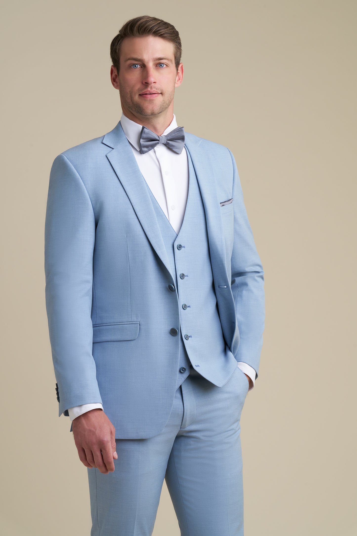 Light Blue Notch Lapel Suit