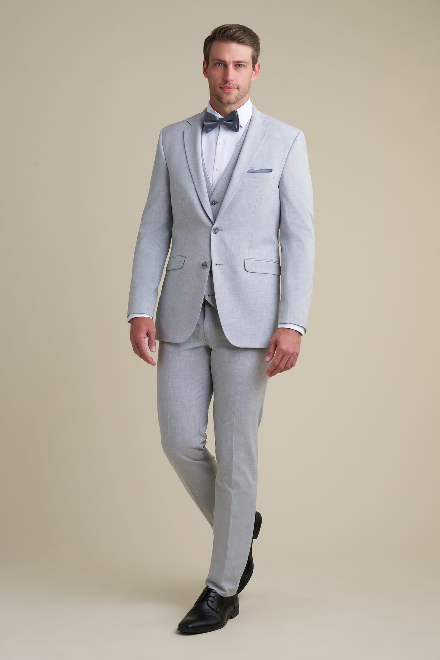 Light Gray Notch Lapel Suit