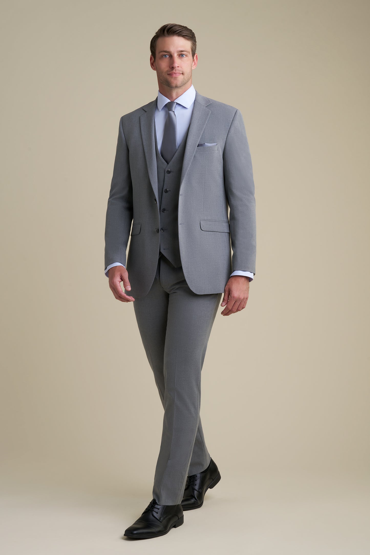 Medium Gray Notch Lapel Suit