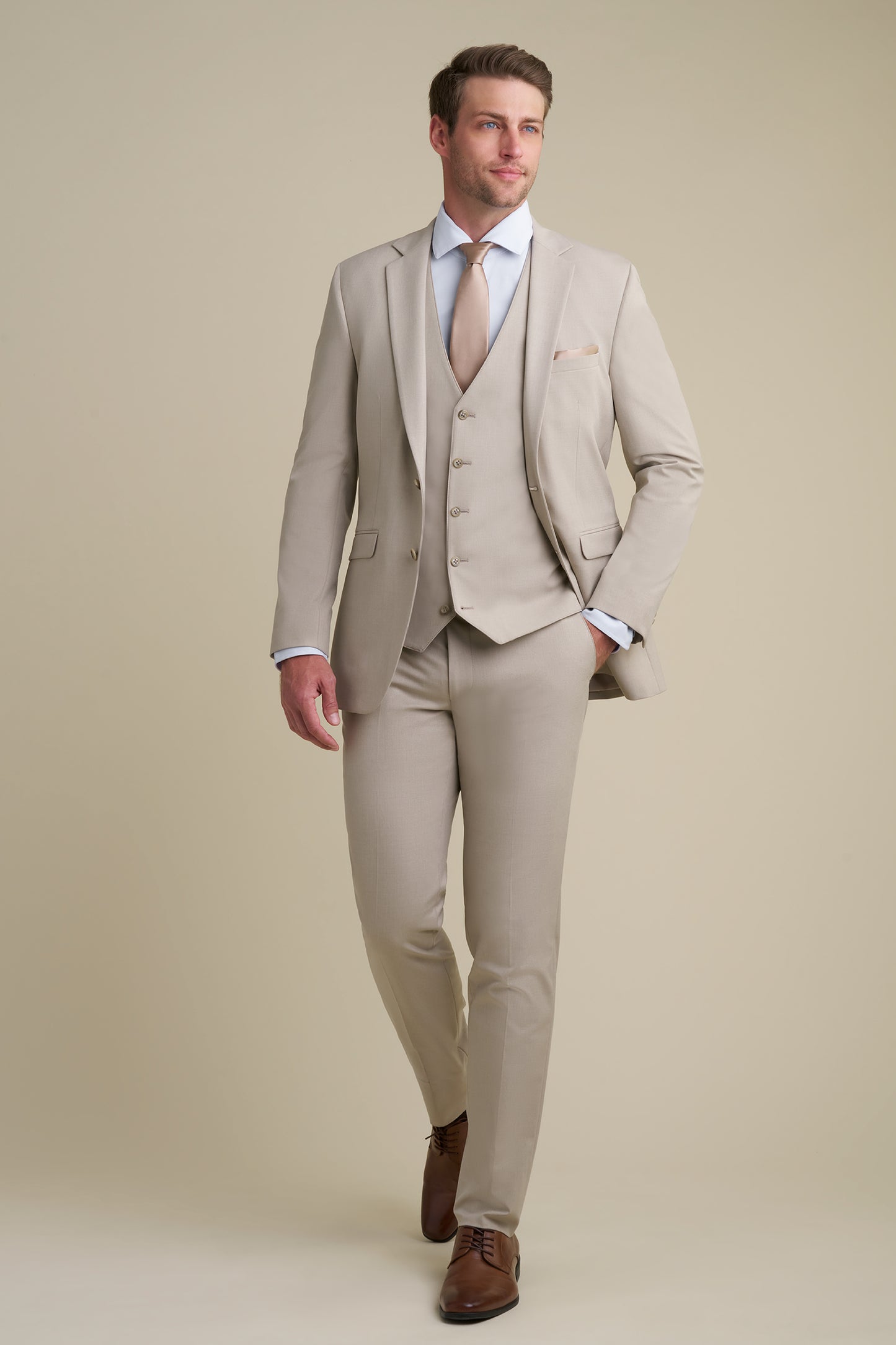 Tan Notch Lapel Suit