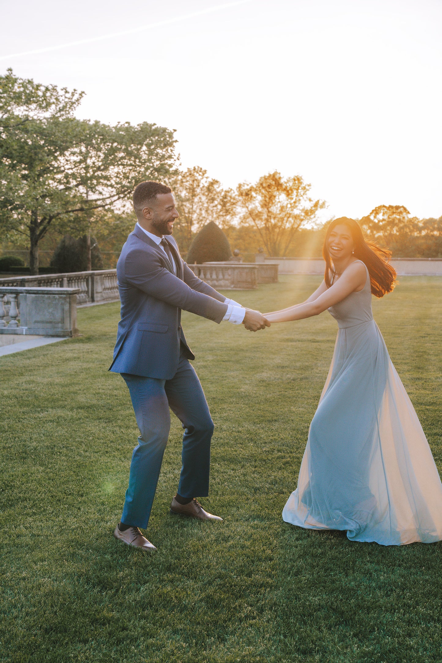 Blue Notch Lapel Suit