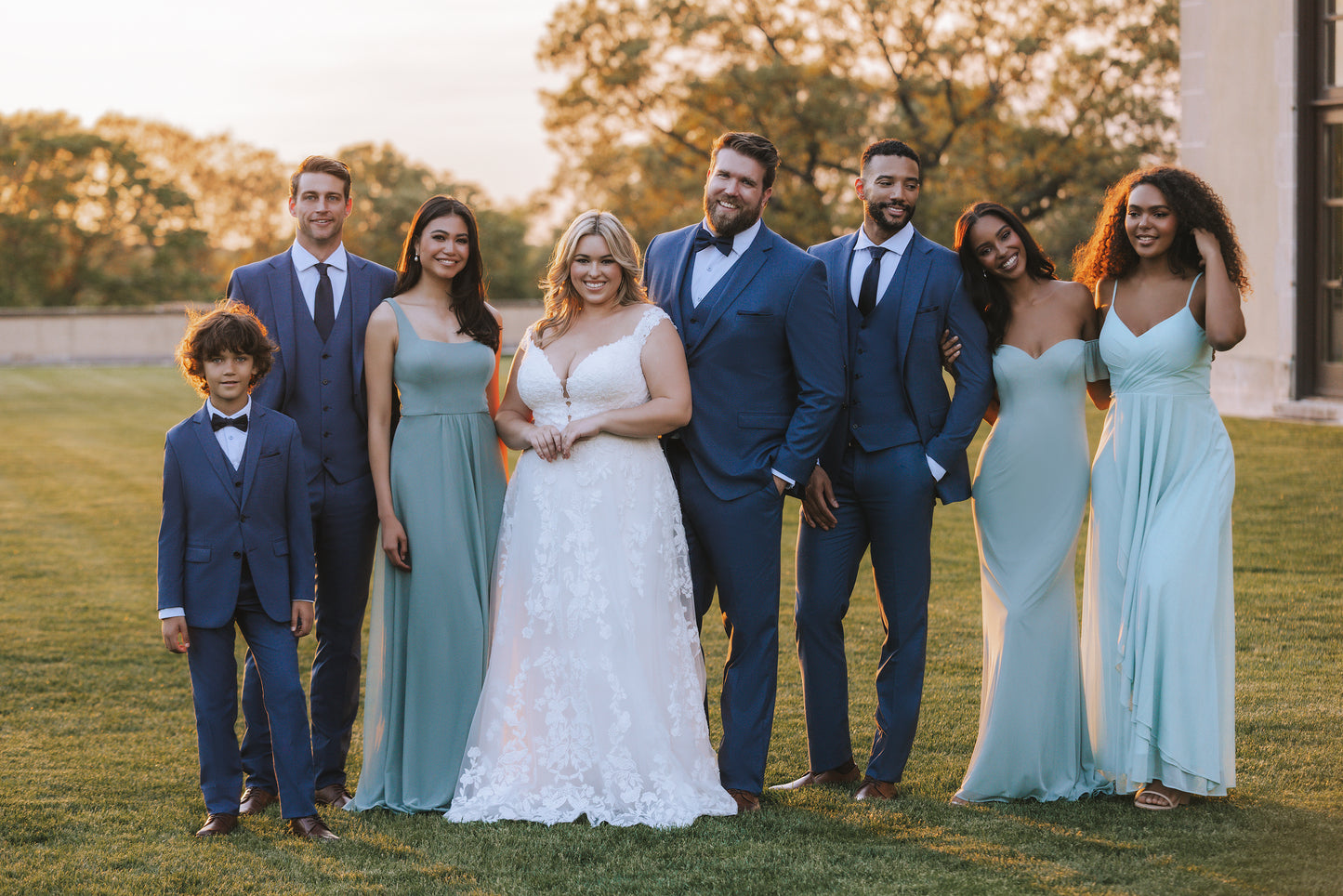 Blue Notch Lapel Suit