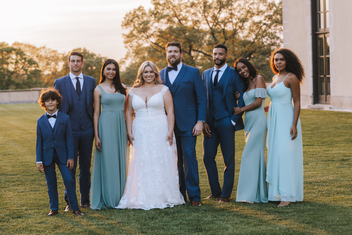 Blue Notch Lapel Suit