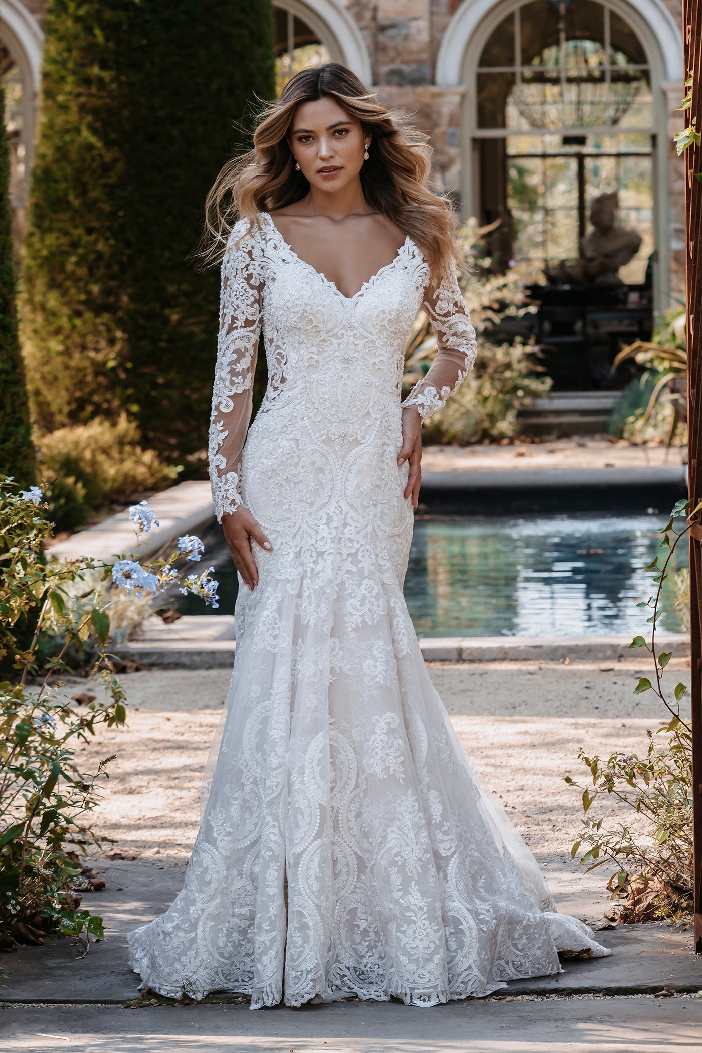allure bridal lace mermaid dress C504LS Allure Bridals