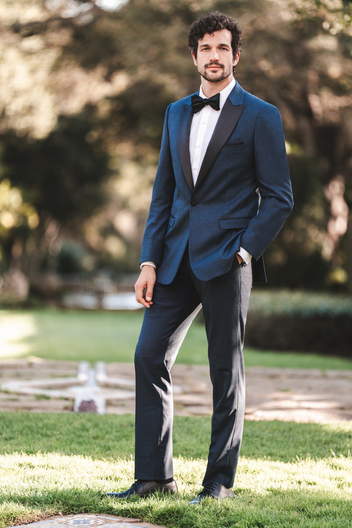 Denim Blue Peak Lapel Tuxedo