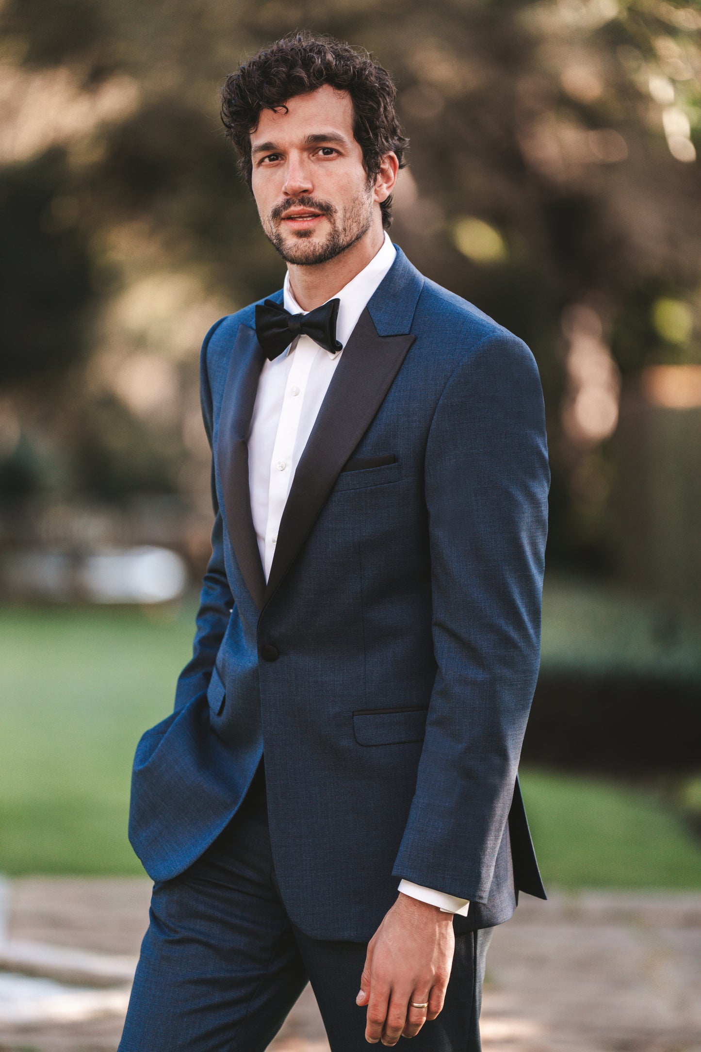 Denim Blue Peak Lapel Tuxedo