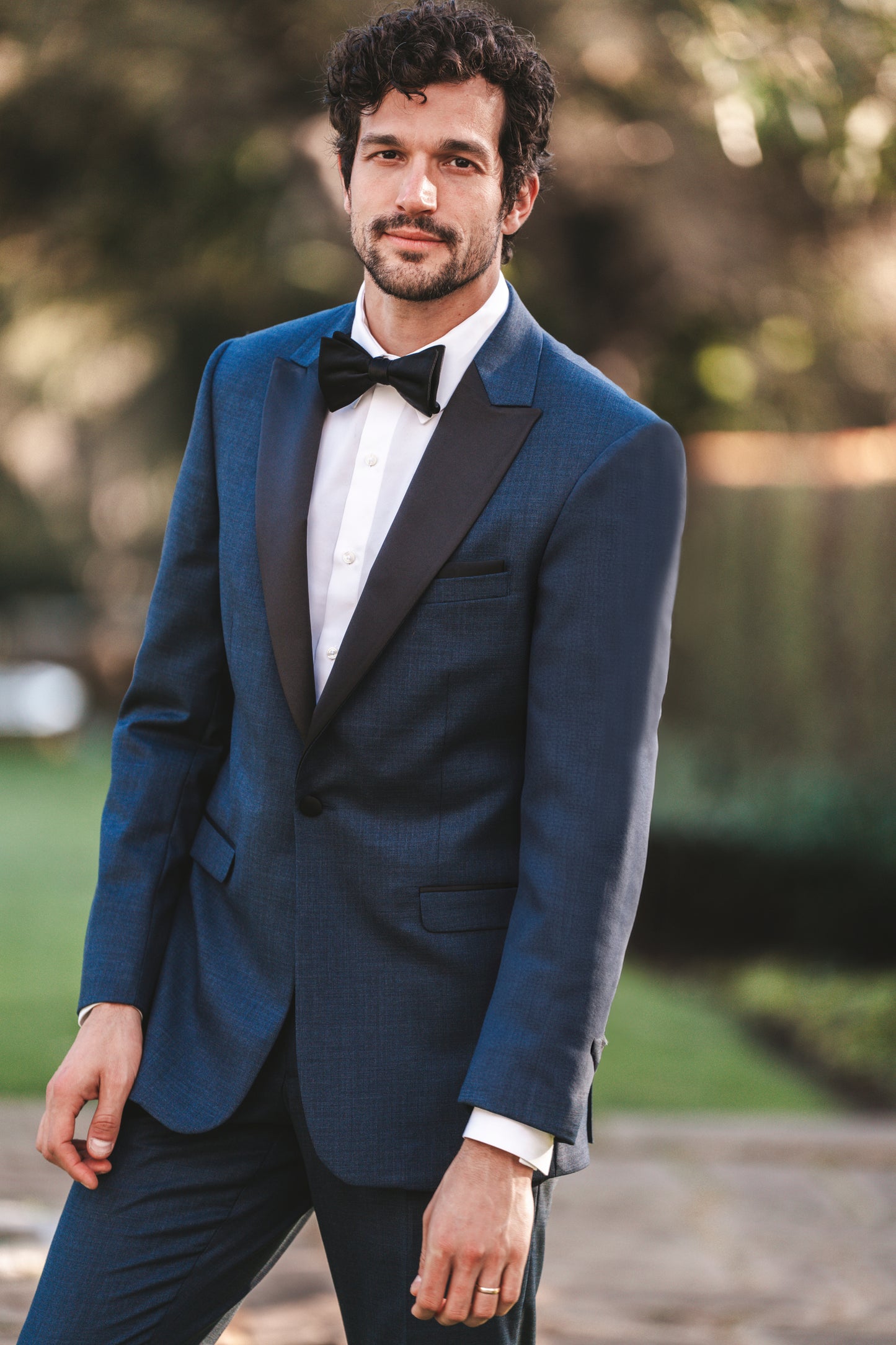 Denim Blue Peak Lapel Tuxedo