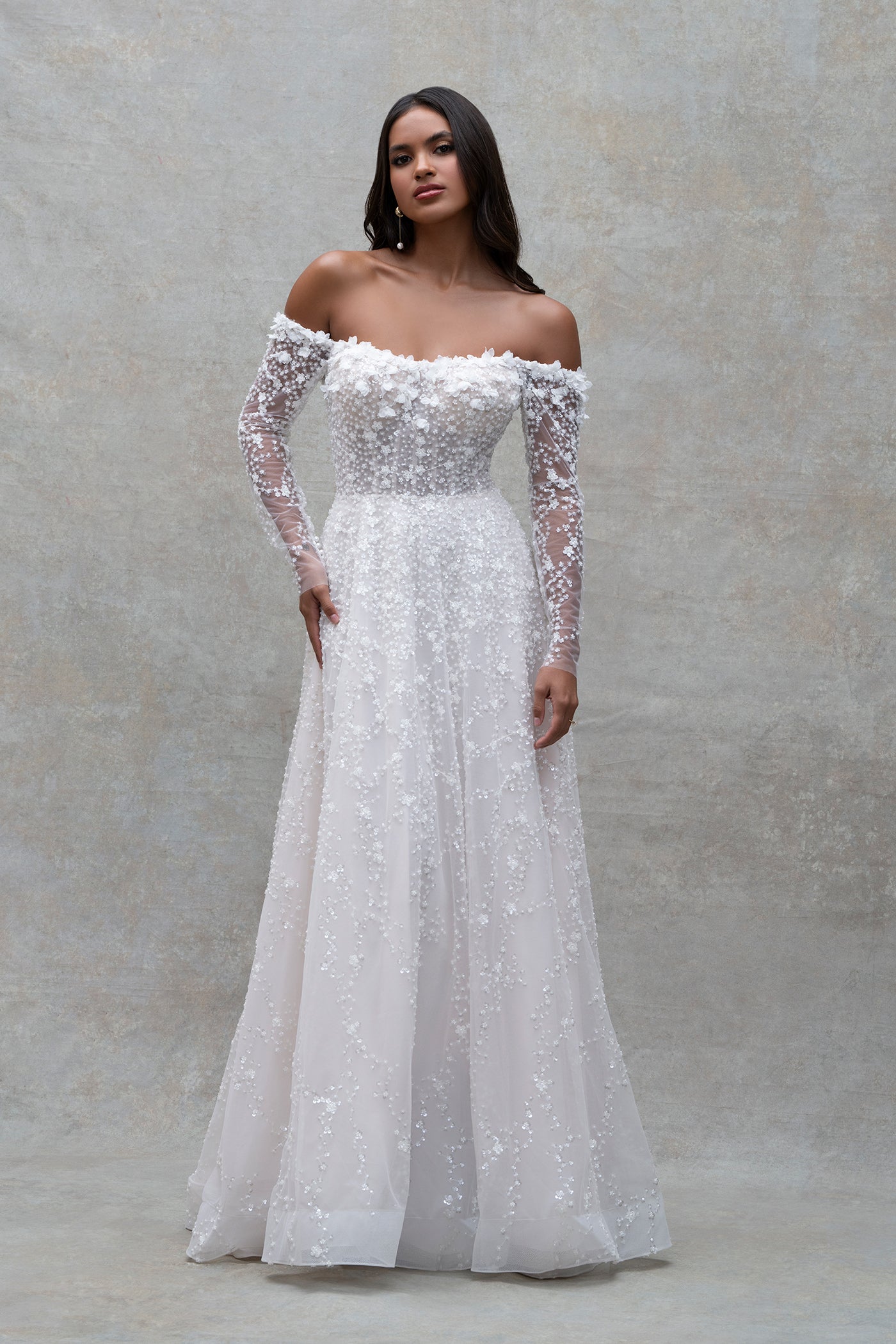 E511-Aestas | Sequined Beaded Lace A-Line Wedding Gown | Allure Bridals E511-Aestas | Sequined Beaded Lace A-Line Wedding Gown | Allure Bridals