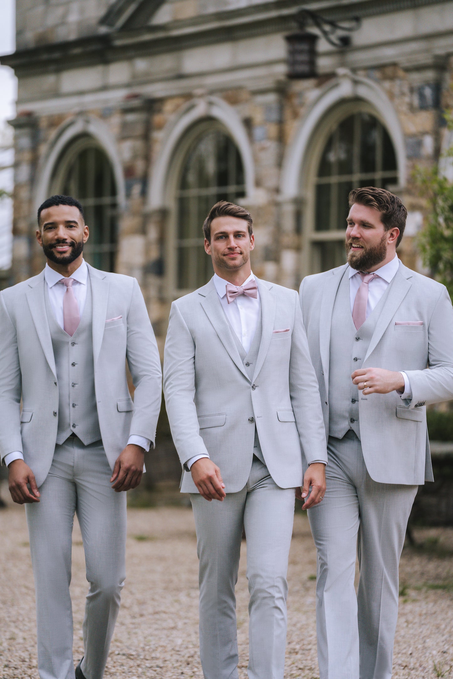 Light Gray Notch Lapel Suit