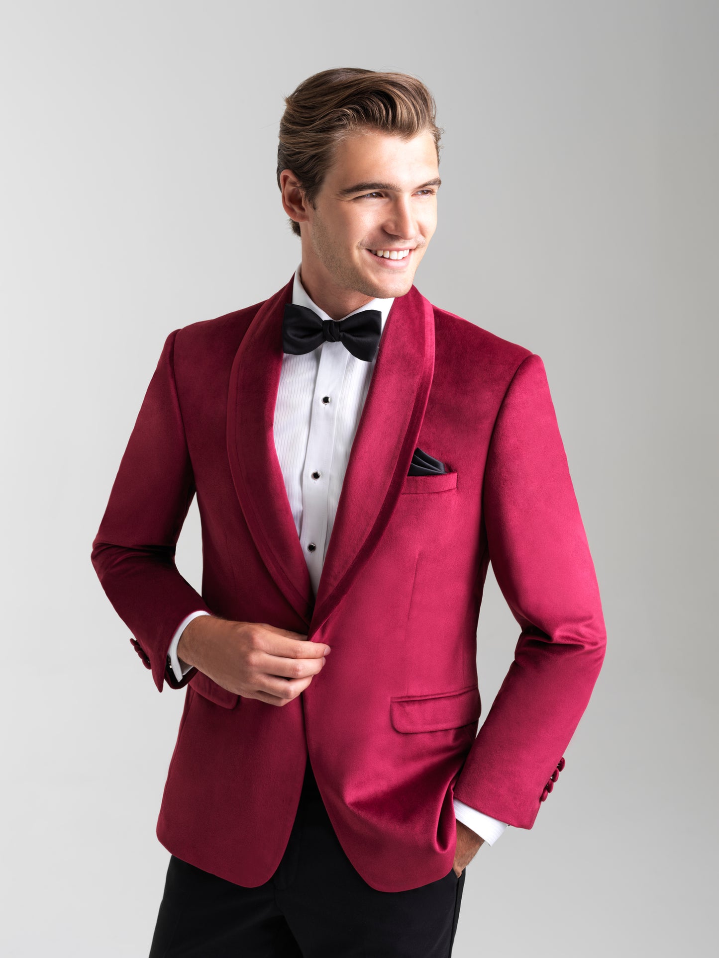Ruby Red Shawl Lapel Jacket