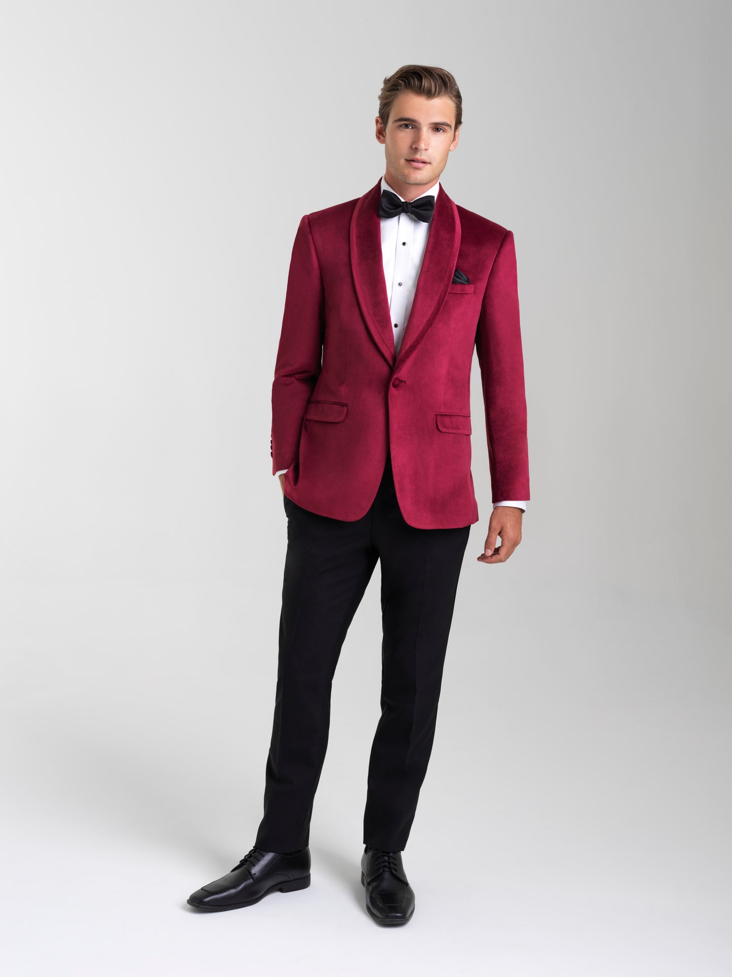 Ruby Red Shawl Lapel Jacket