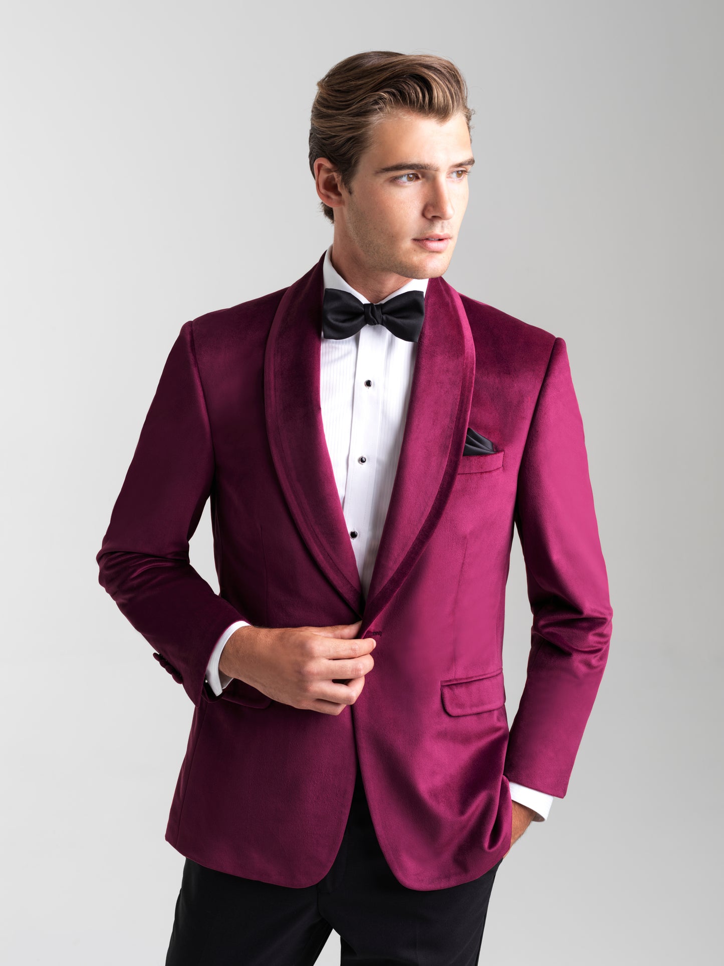 Cranberry Shawl Lapel Jacket