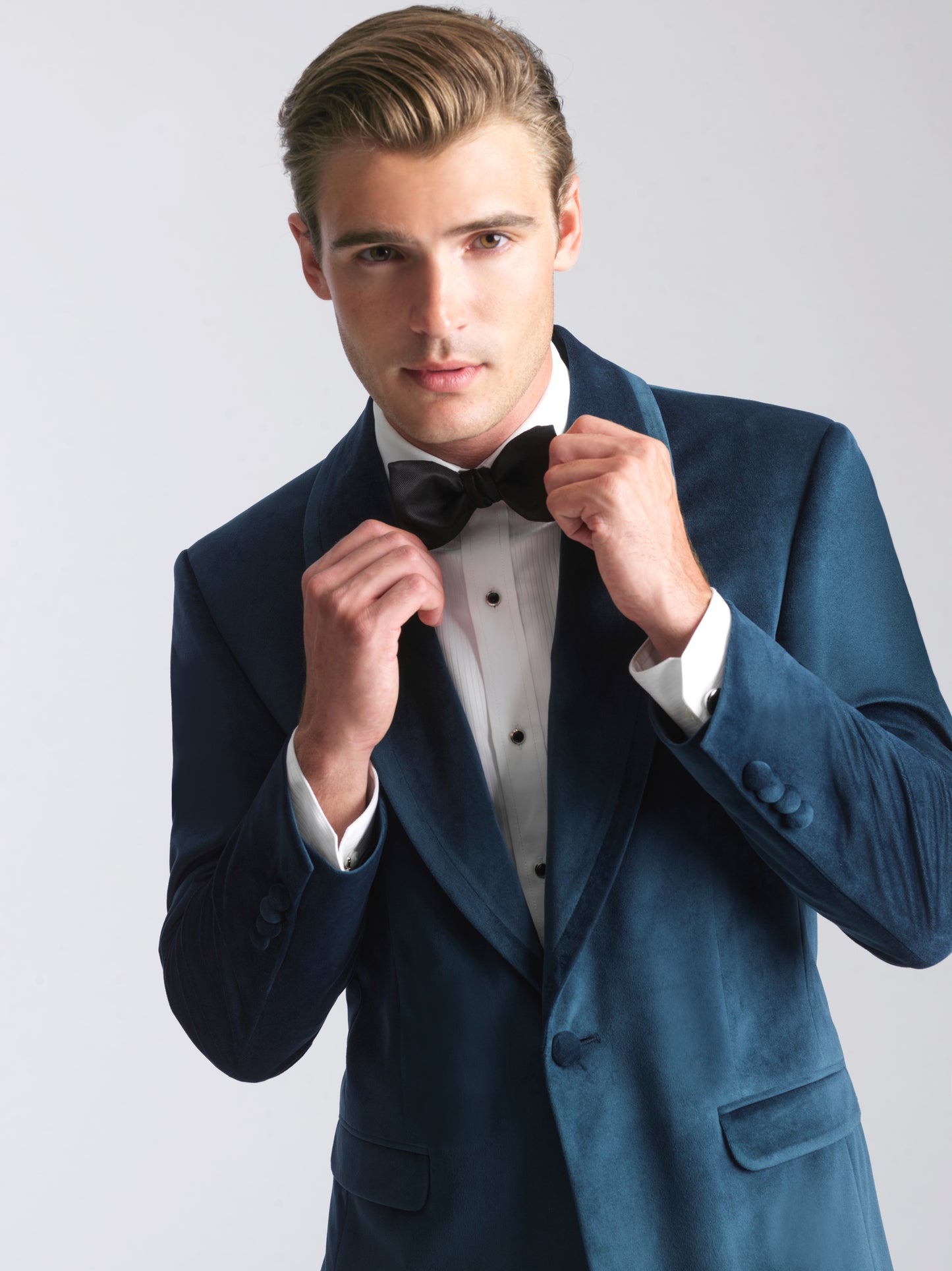 Deep Aqua Shawl Lapel Jacket
