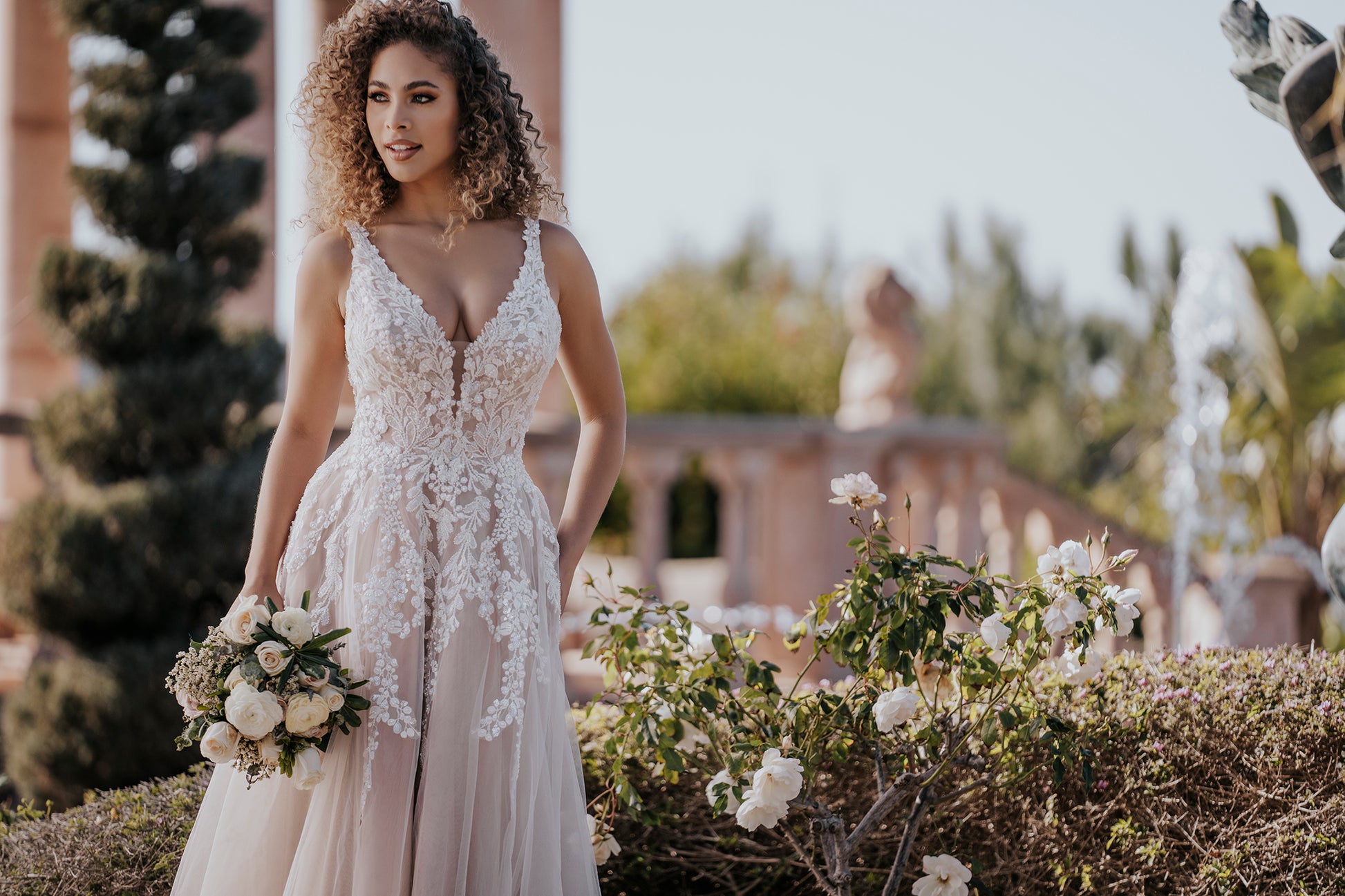 allure bridal champagne dress C705 Allure Bridals
