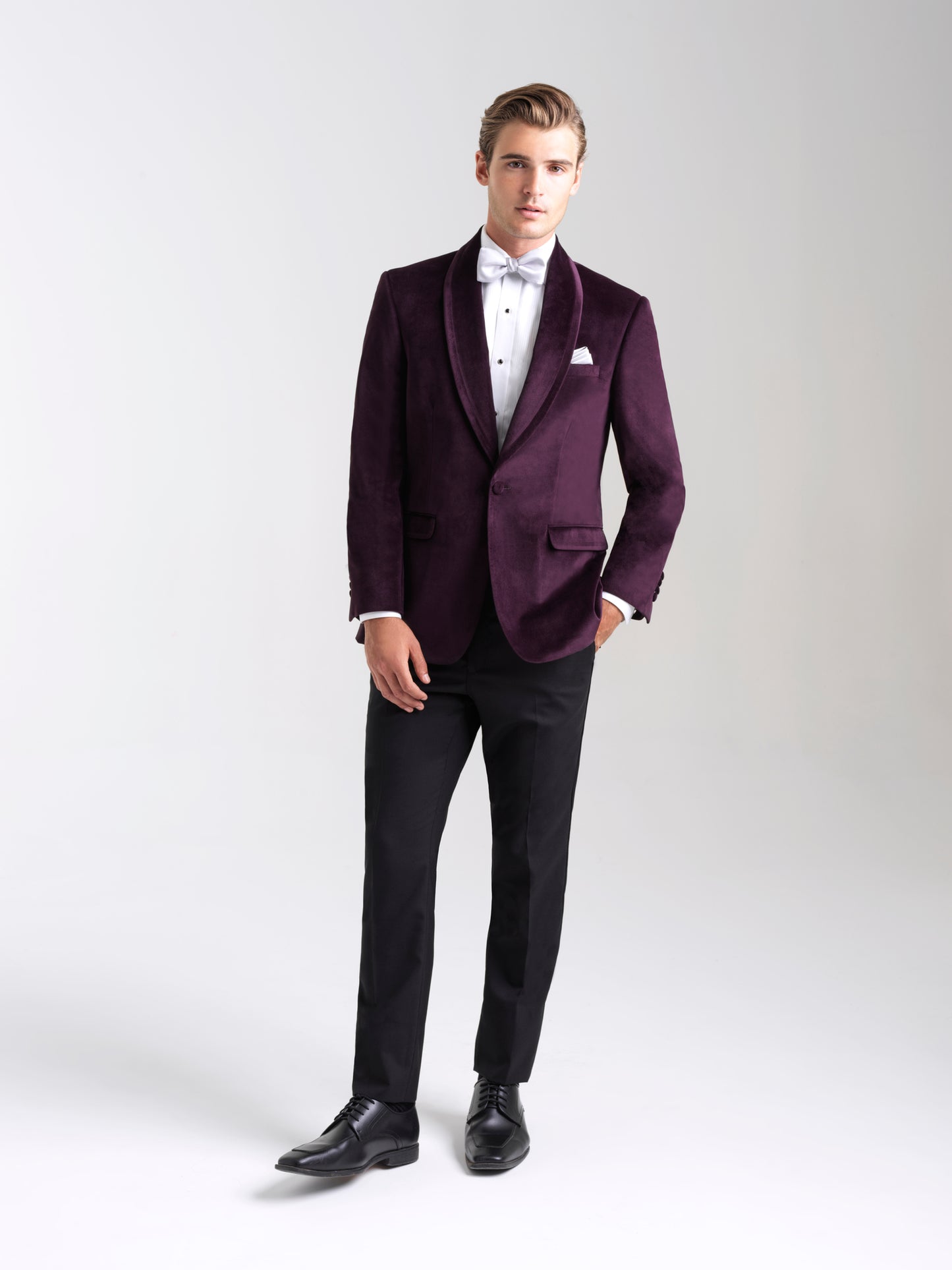 Aubergine Shawl Lapel Jacket