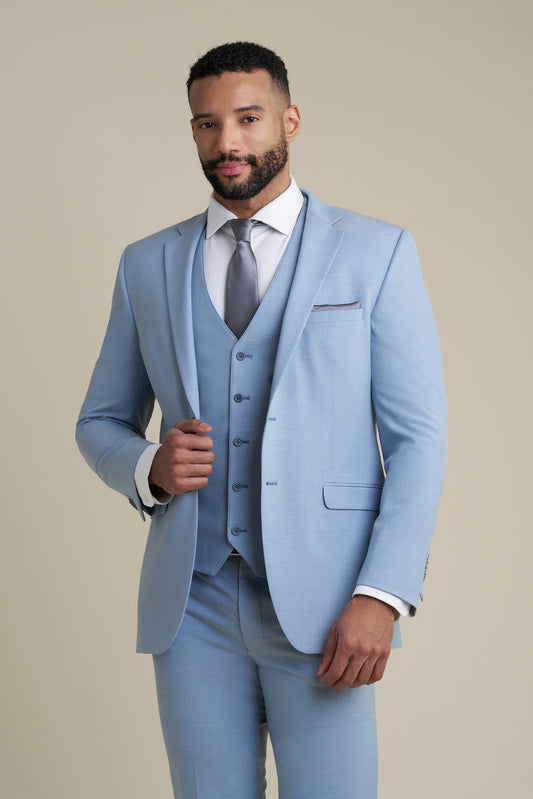 Light Blue Notch Lapel Suit