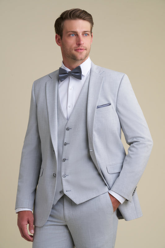 Light Gray Notch Lapel Suit