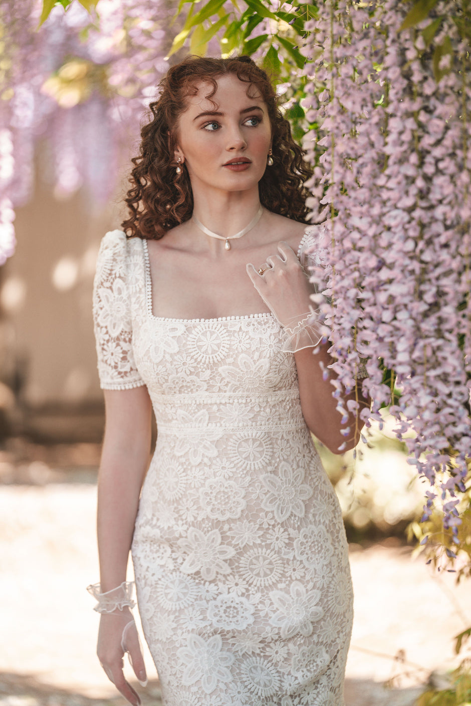 Bridgerton Style Lace Featured Short Dress main image 1