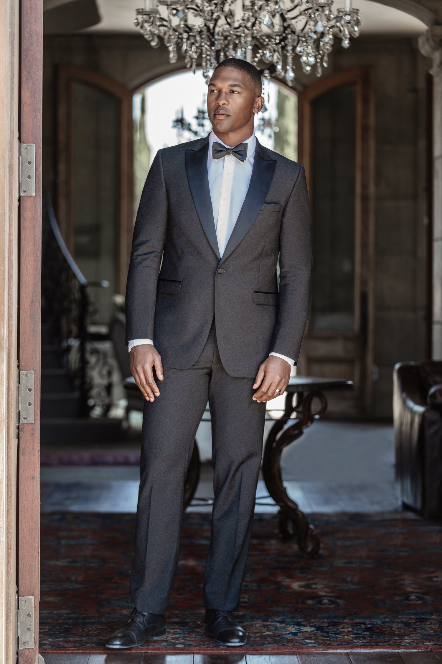 classic peak full dress tuxedo Peak Lapel Tuxedo Dinner Suit - Black