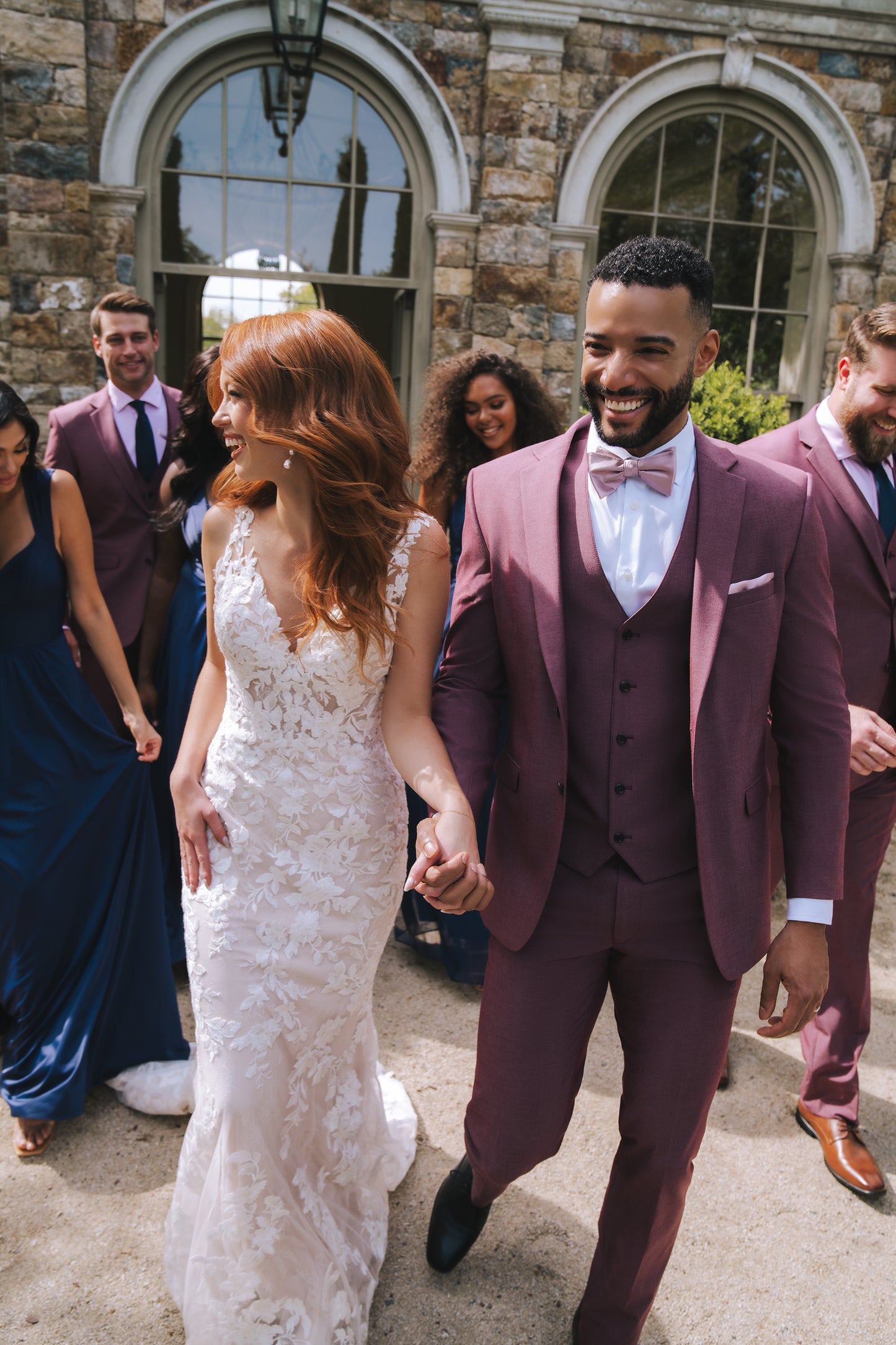 Burgundy Notch Lapel Suit