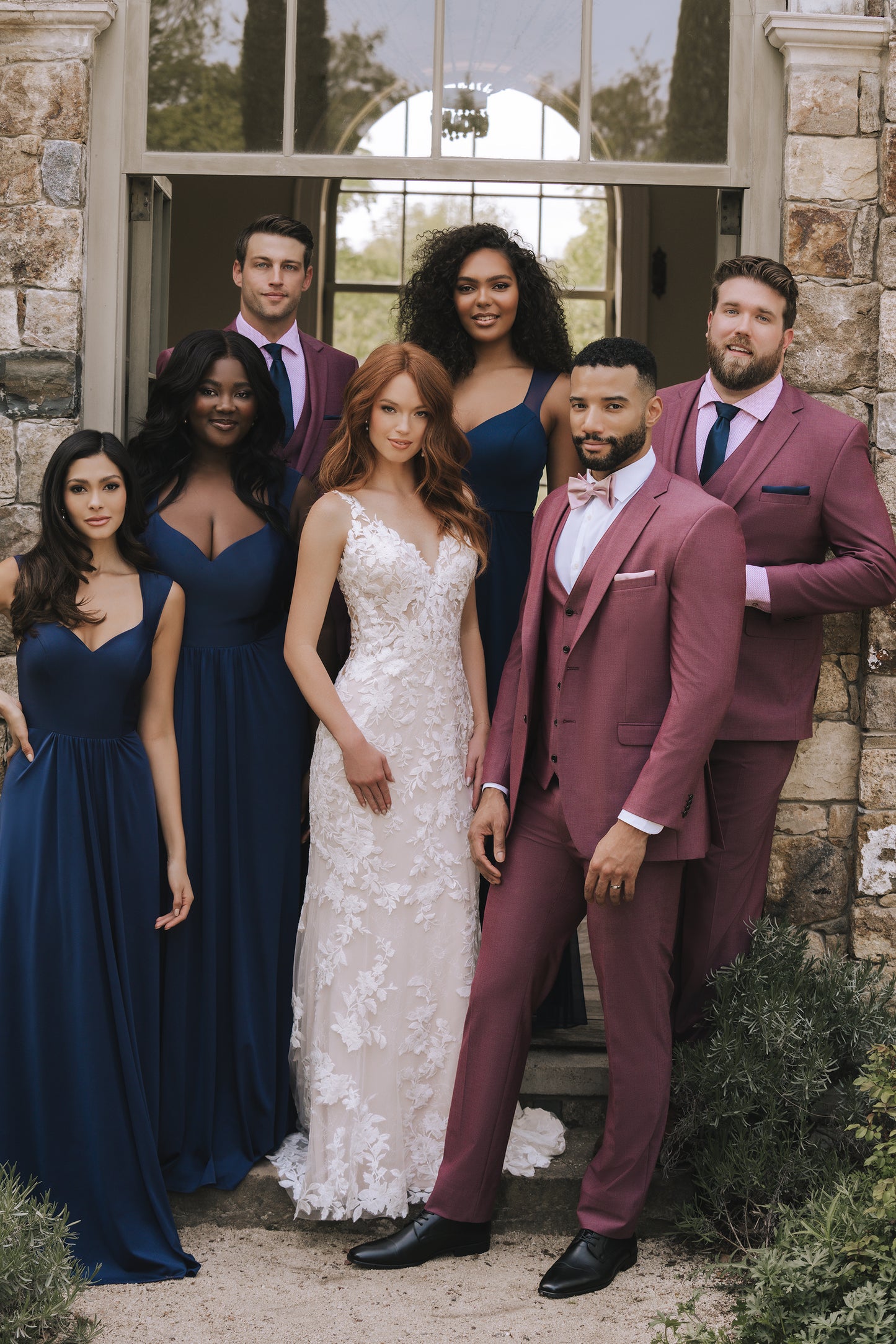 Burgundy Notch Lapel Suit