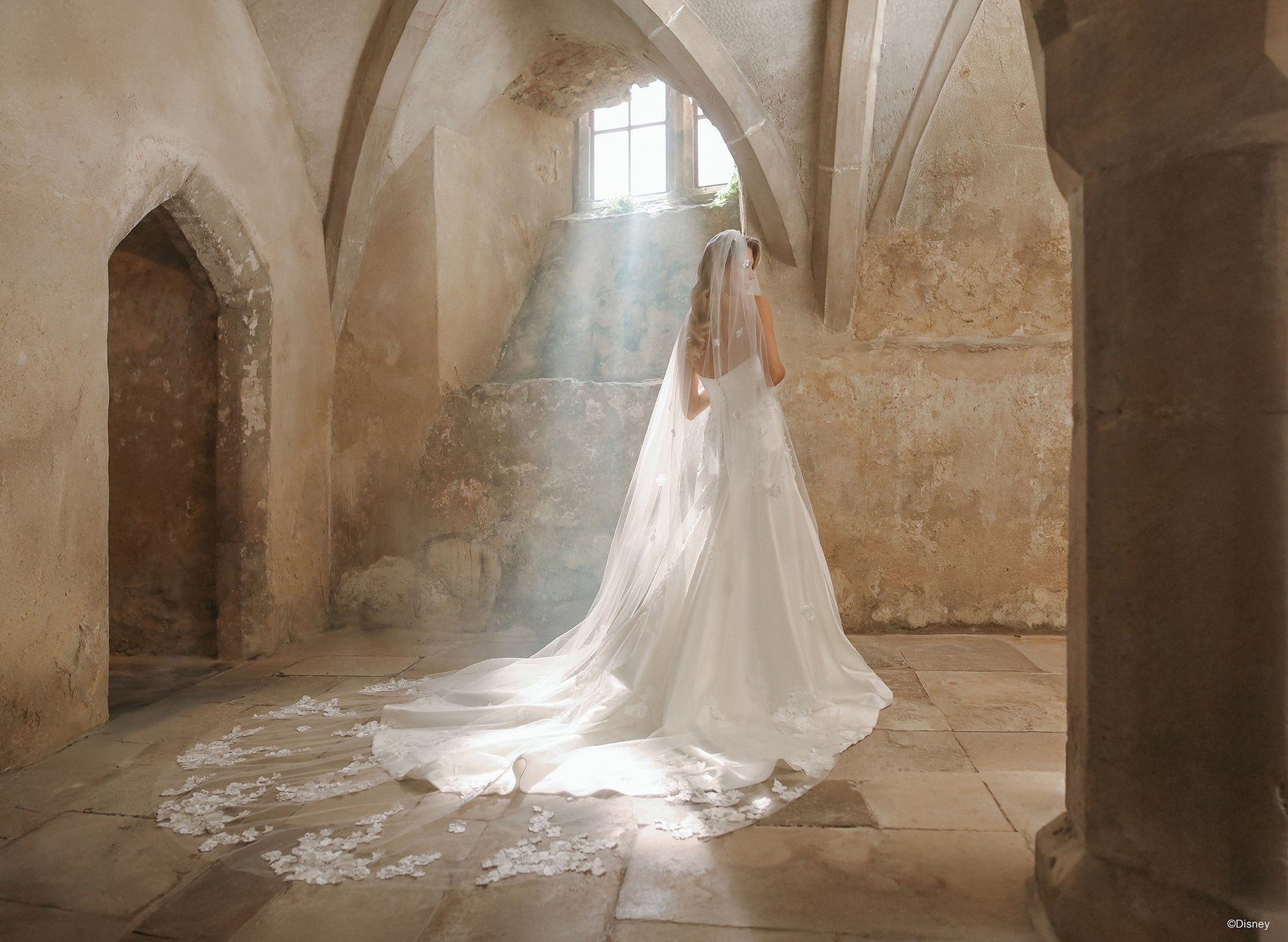 princess wedding dress with long veil Princess French Lace Wedding Dress with Applique Tulle Bridal Veil 6 / Off White / Lace / Tulle