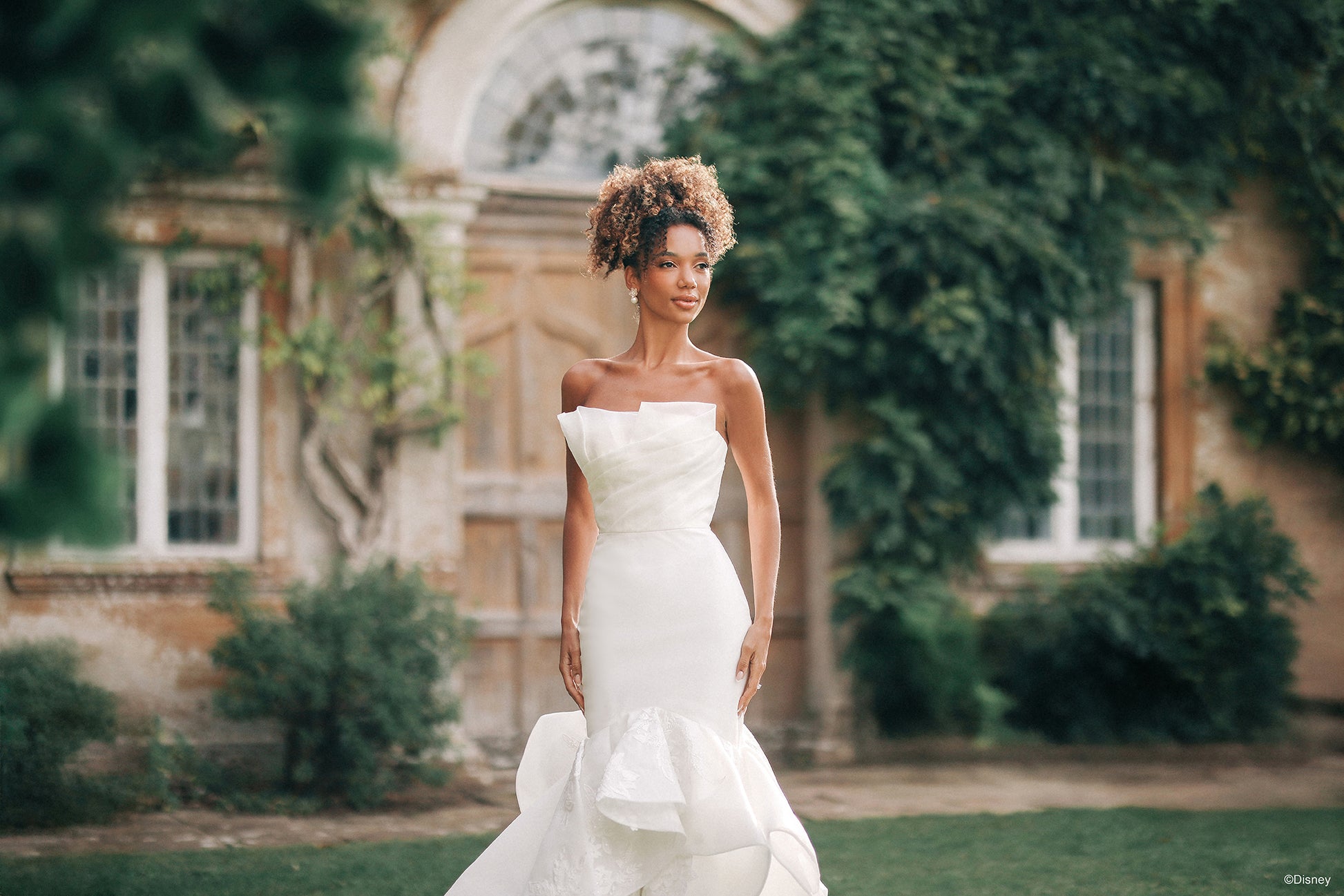 princess tiana wedding dress Disney Fairy Tale Weddings | Bri'Zan Couture - D288 Tiana - Spaghetti Strap V-neck Sheath Wedding Dress covered in Beaded Lace and Sequins