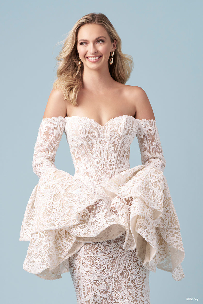 DP454SL | Jasmine Sleeves | Disney Princess Wedding Dresses
