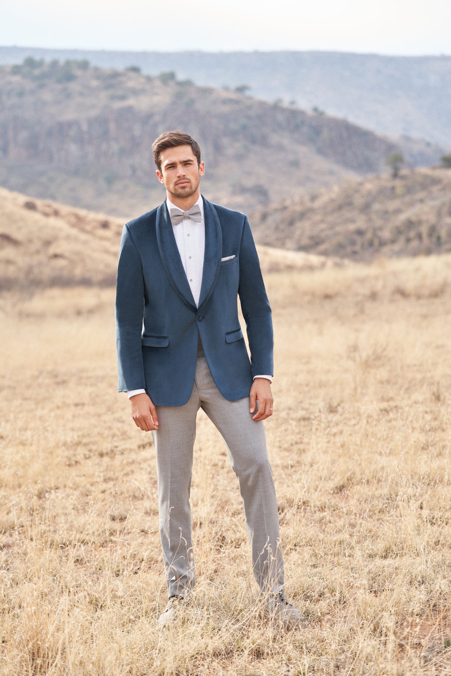 Deep Aqua Shawl Lapel Jacket