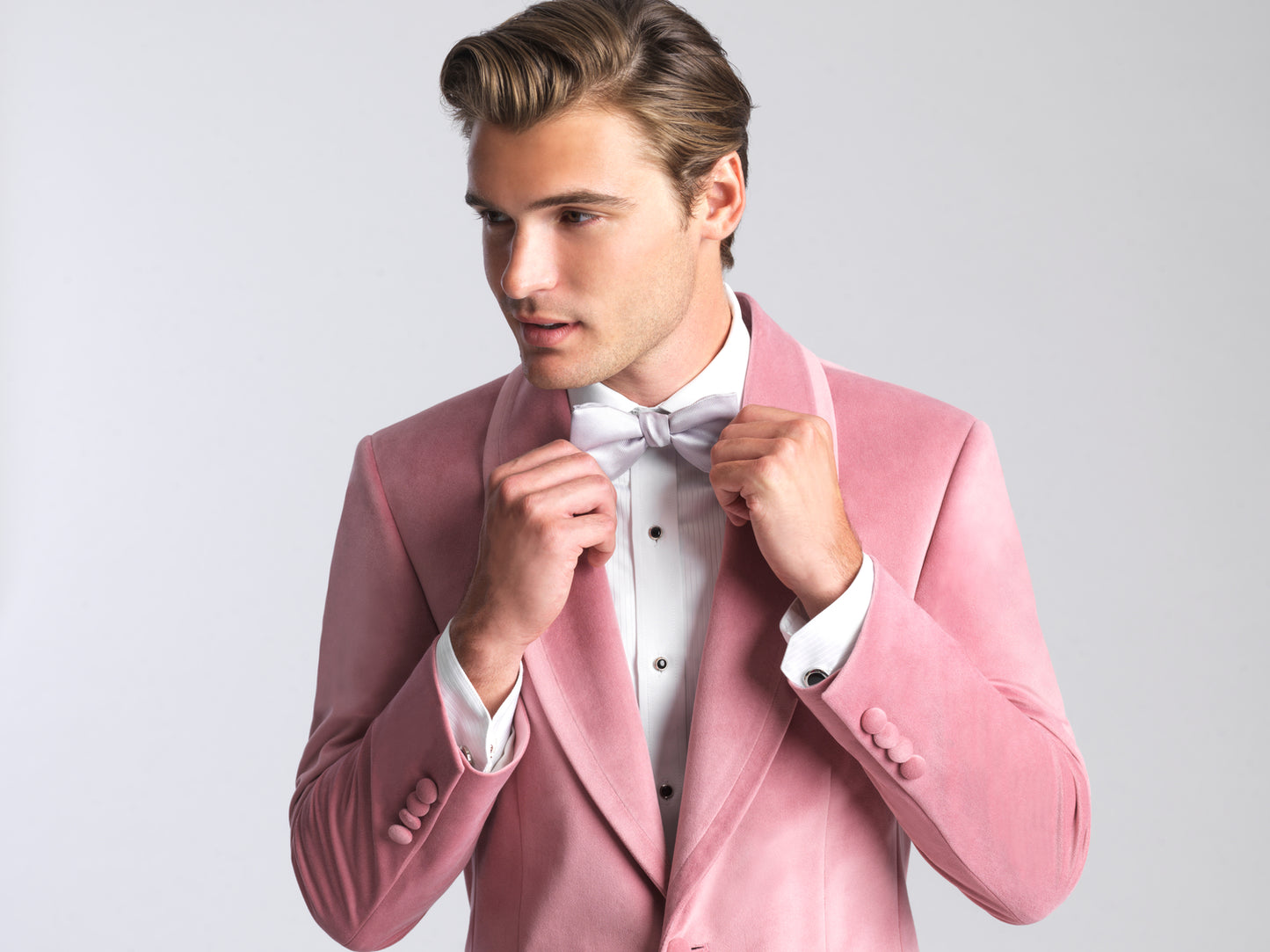 Dusty Rose Shawl Lapel Jacket