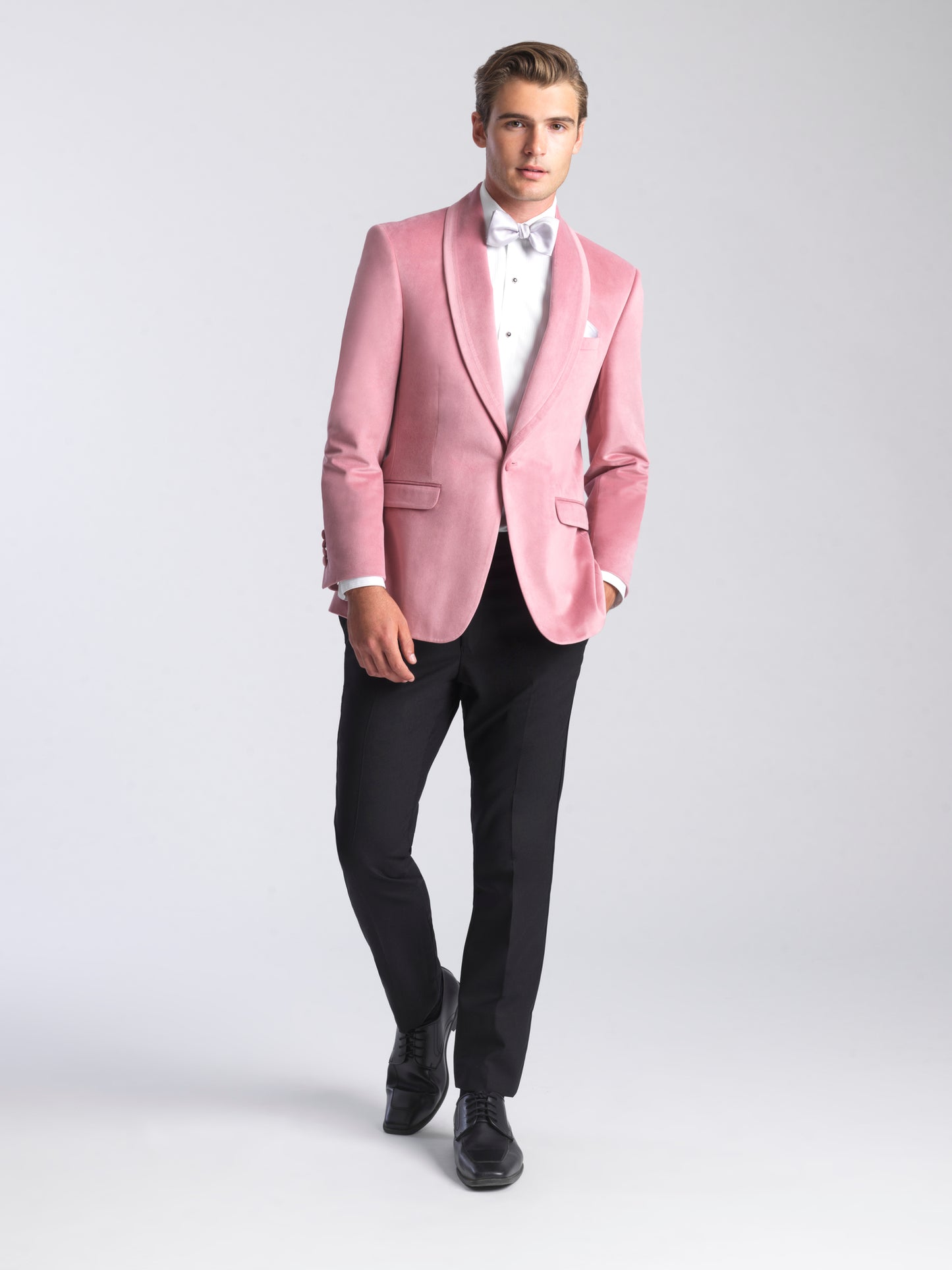 Dusty Rose Shawl Lapel Jacket