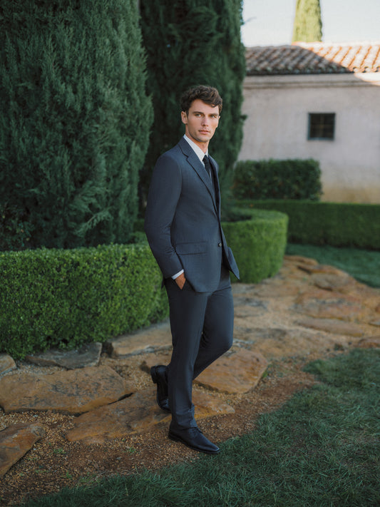 Graphite Gray Trim Fit Notch Lapel Suit