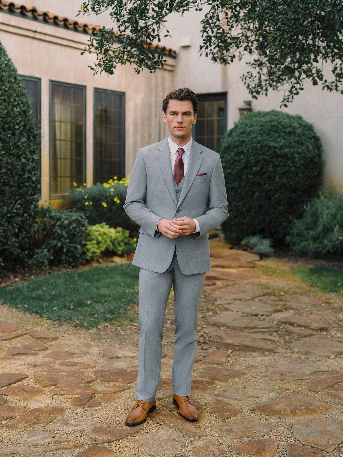 Harbor Gray Trim Fit Notch Lapel Suit