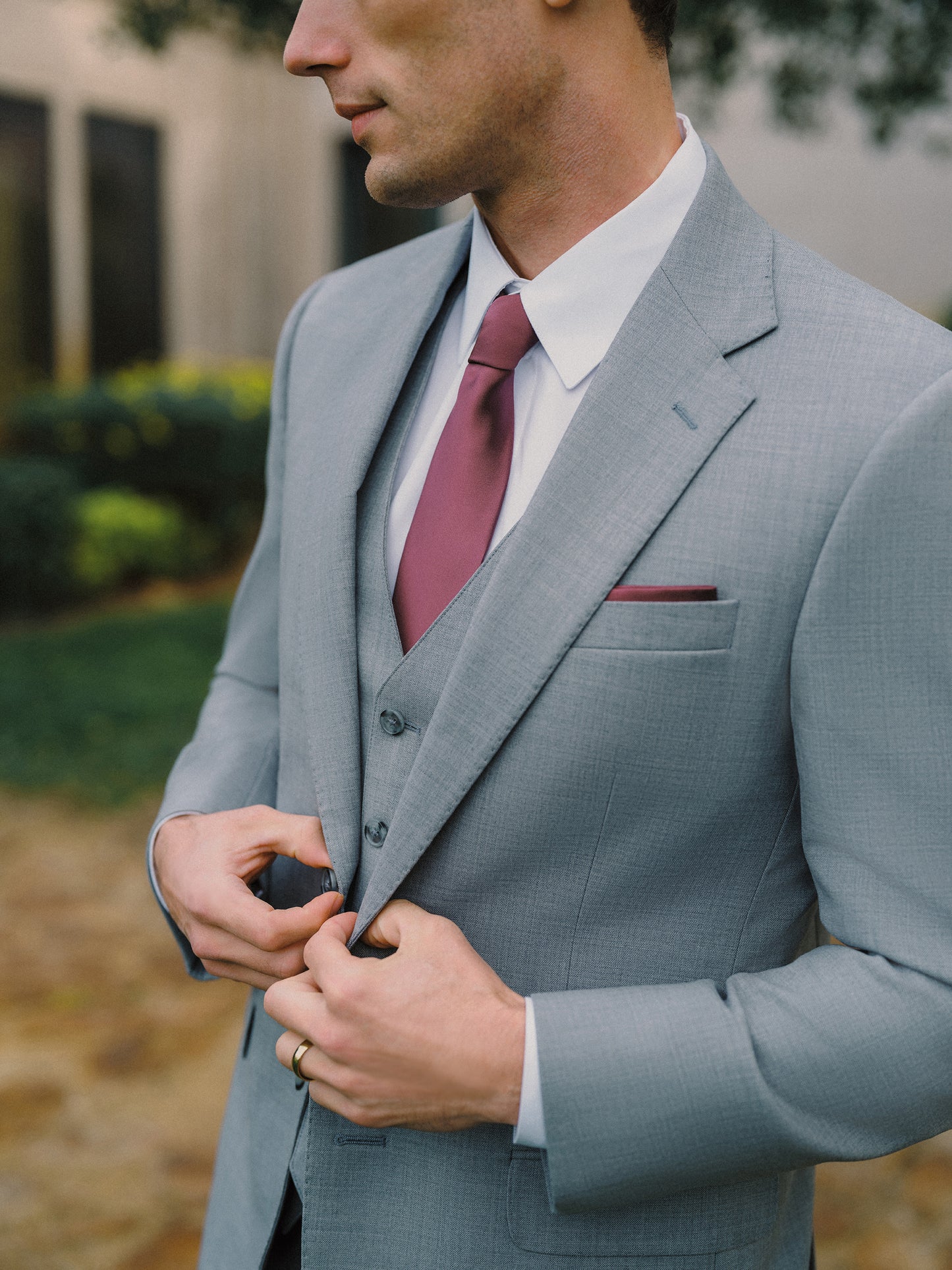 Harbor Gray Trim Fit Notch Lapel Suit