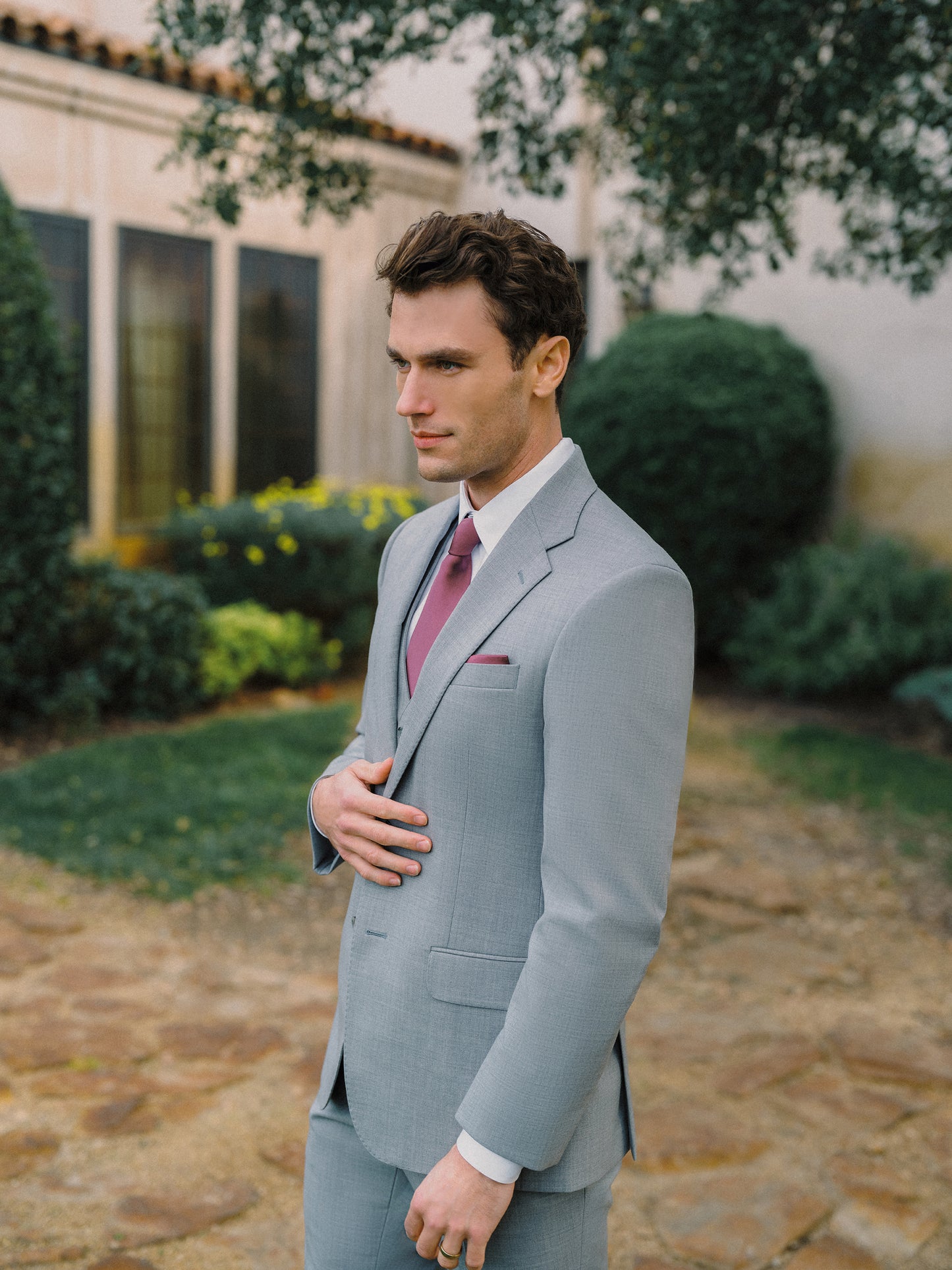 Harbor Gray Trim Fit Notch Lapel Suit