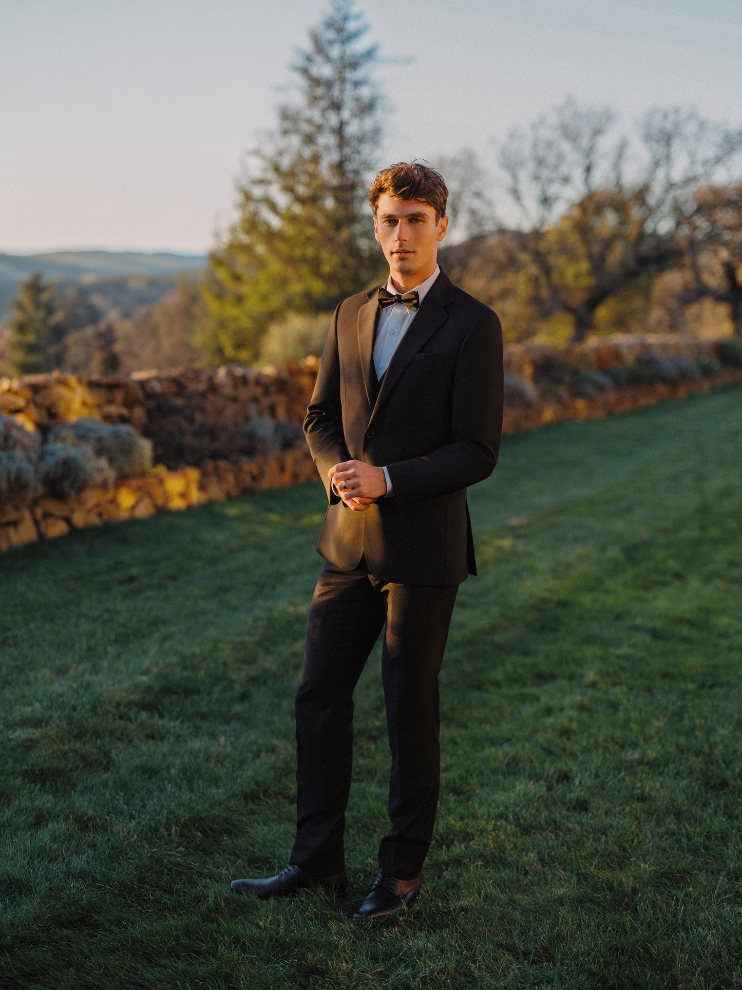 Ultra Black Trim Fit Notch Lapel Suit