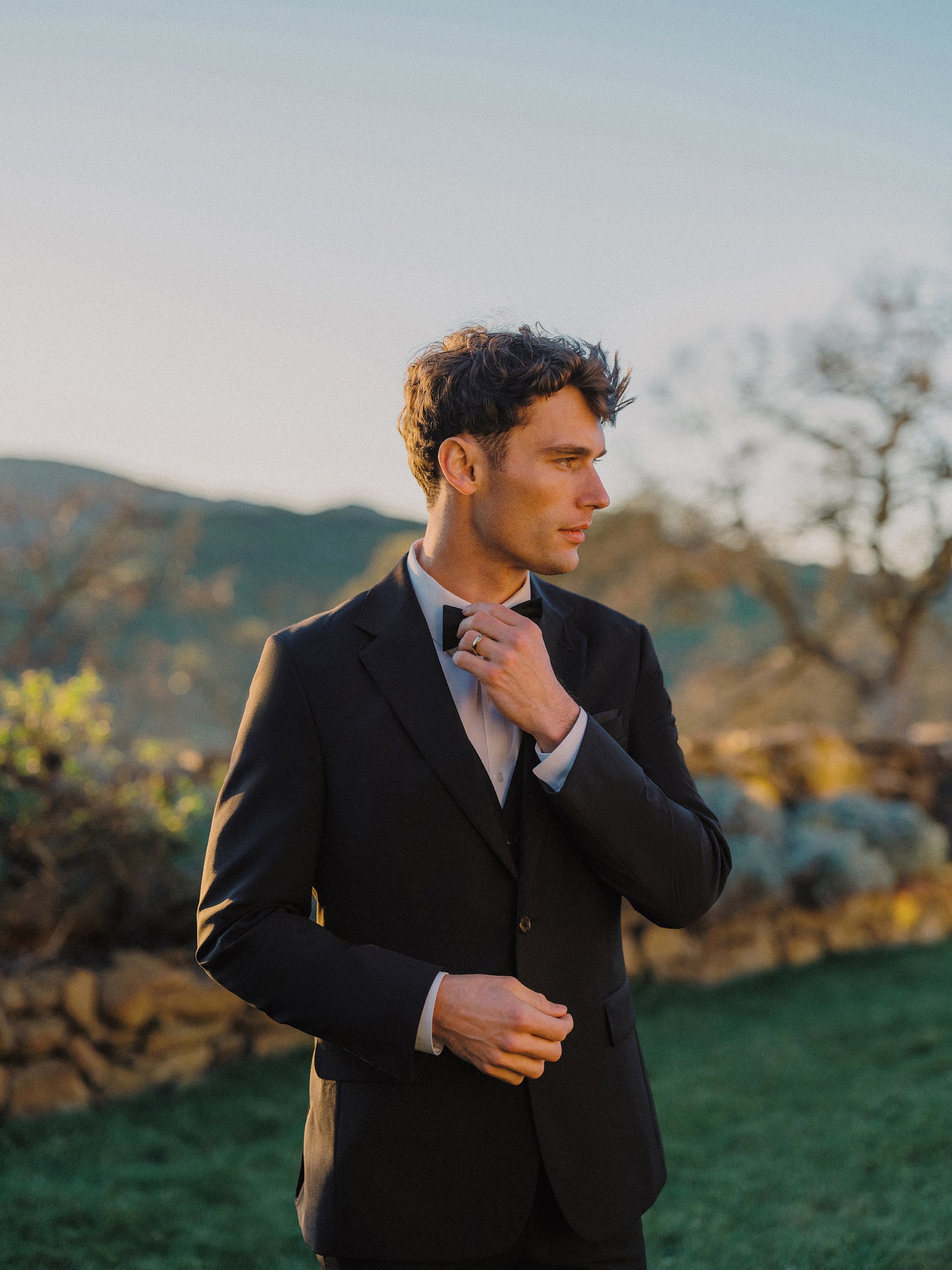 Ultra Black Trim Fit Notch Lapel Suit