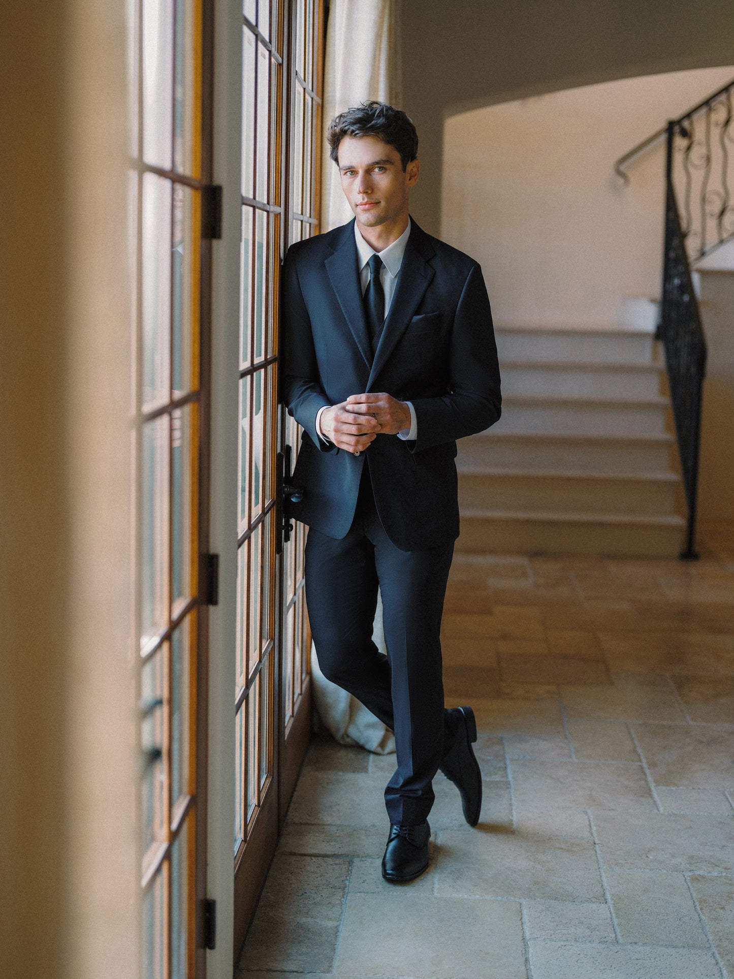 Ultra Black Trim Fit Notch Lapel Suit