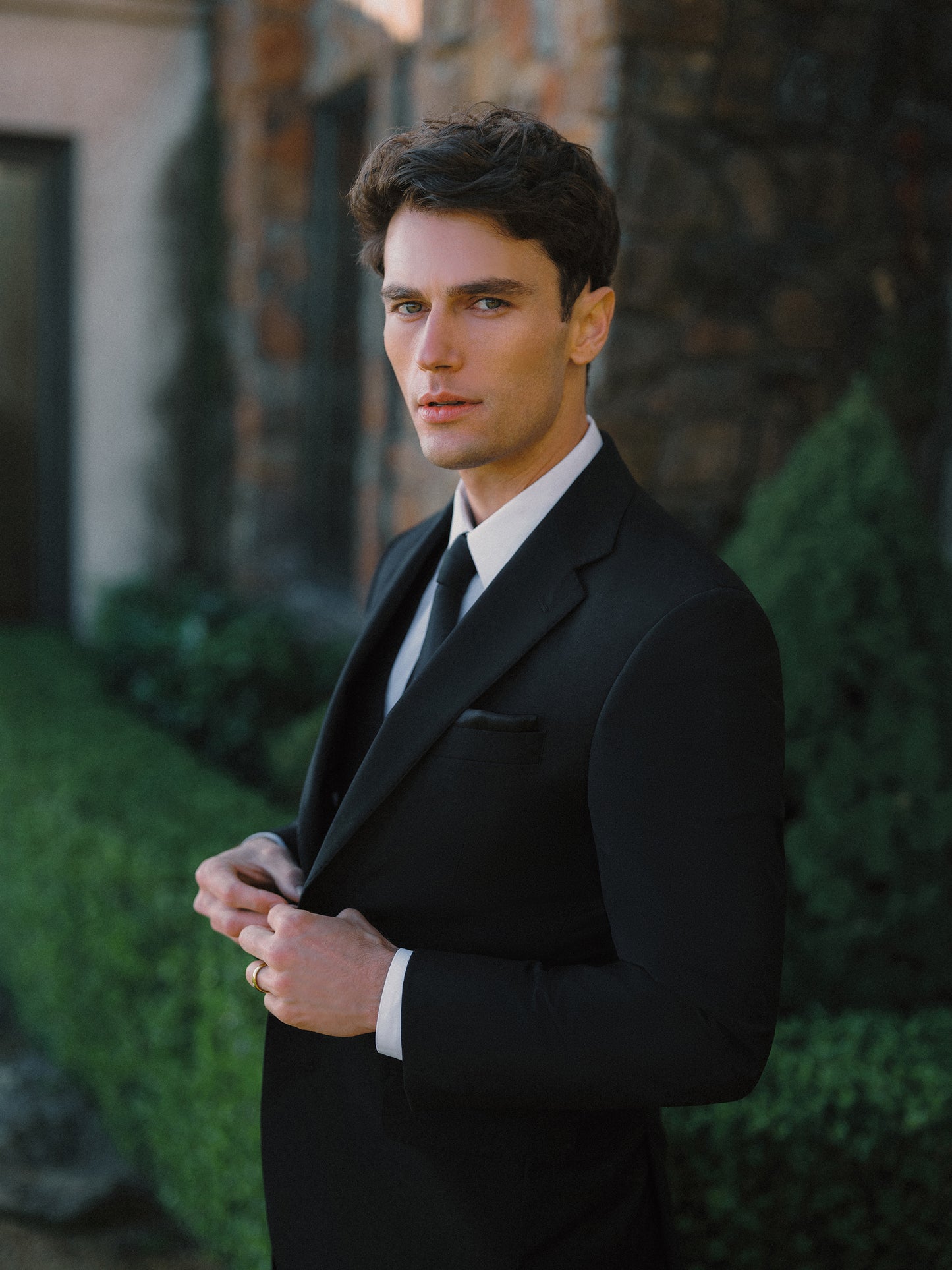 Ultra Black Trim Fit Notch Lapel Suit
