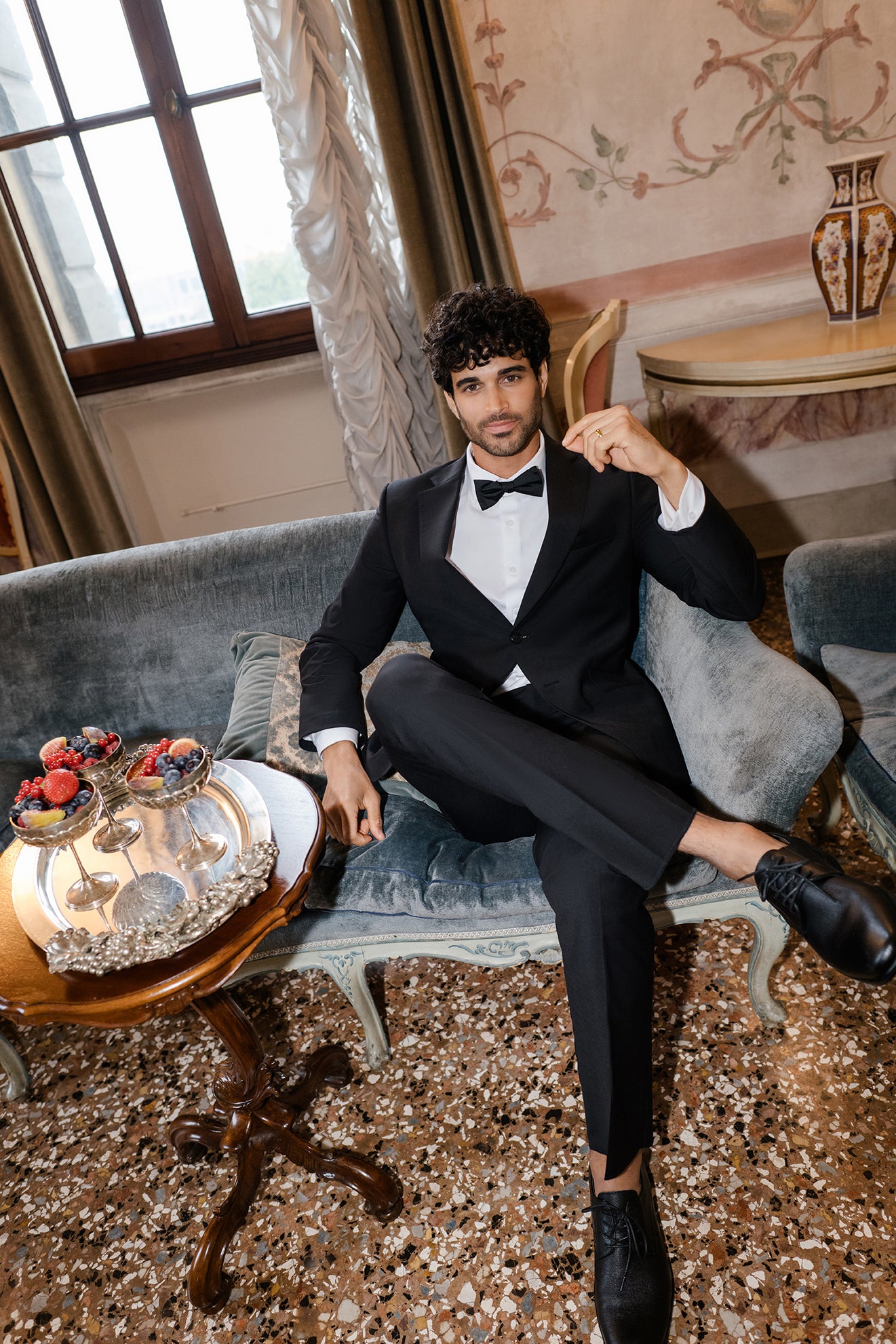 Ultra Black Trim Fit Notch Lapel Suit
